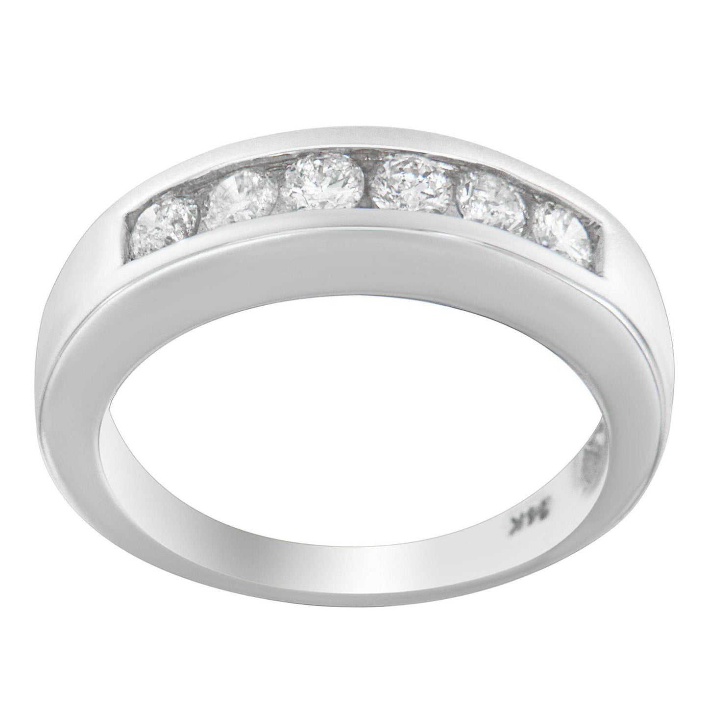 14K White Gold 3/4ct. TDW Diamond Channel Band Ring (H-I, I1-I2) - Bijoux-NYC Direct