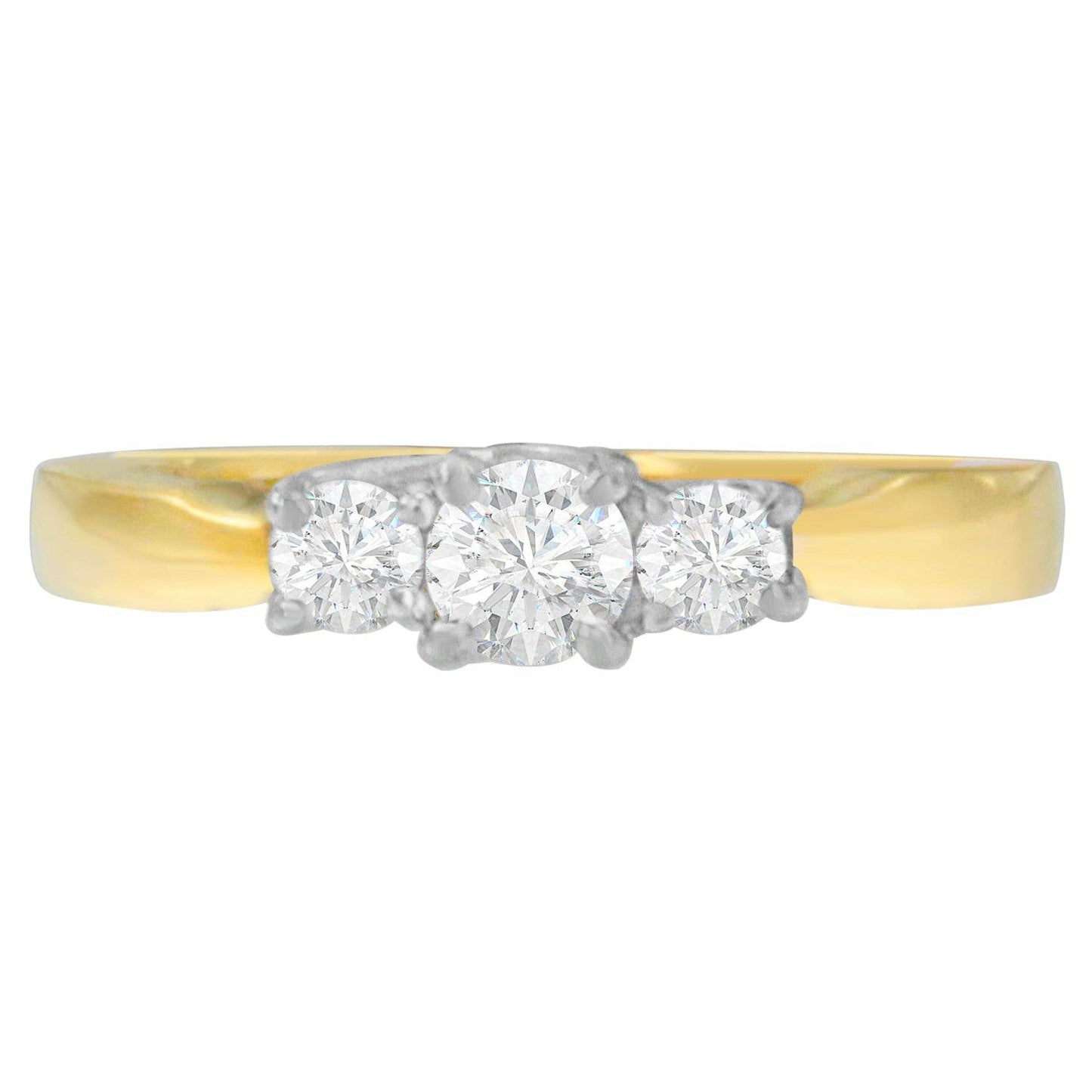 14K Two-Toned Gold 1/2 CTTW Round-cut Diamond Ring (G-H, SI1-SI2) - Bijoux-NYC Direct