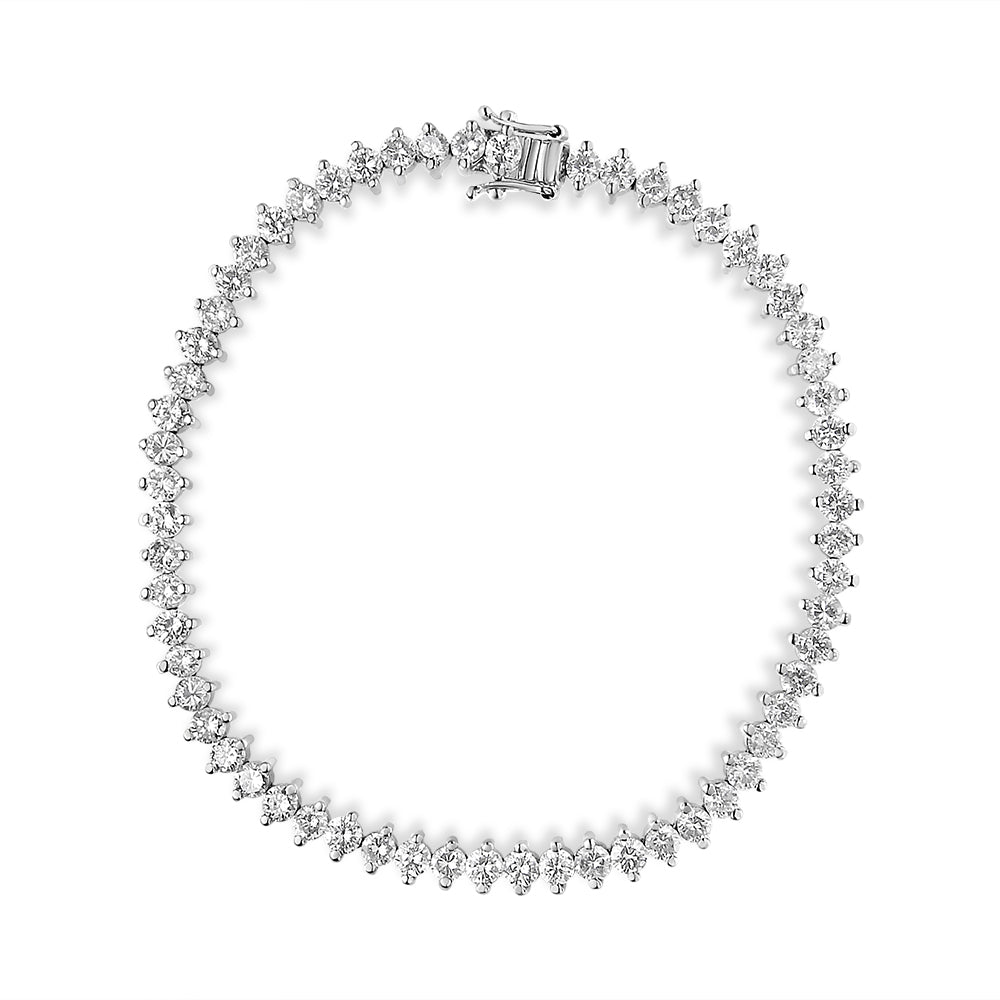 14K White Gold 5 1/2 Cttw Round Diamond 2-Prong Tennis Bracelet (H-I Color, SI2-I1 Clarity) - 7" - Bijoux-NYC Direct