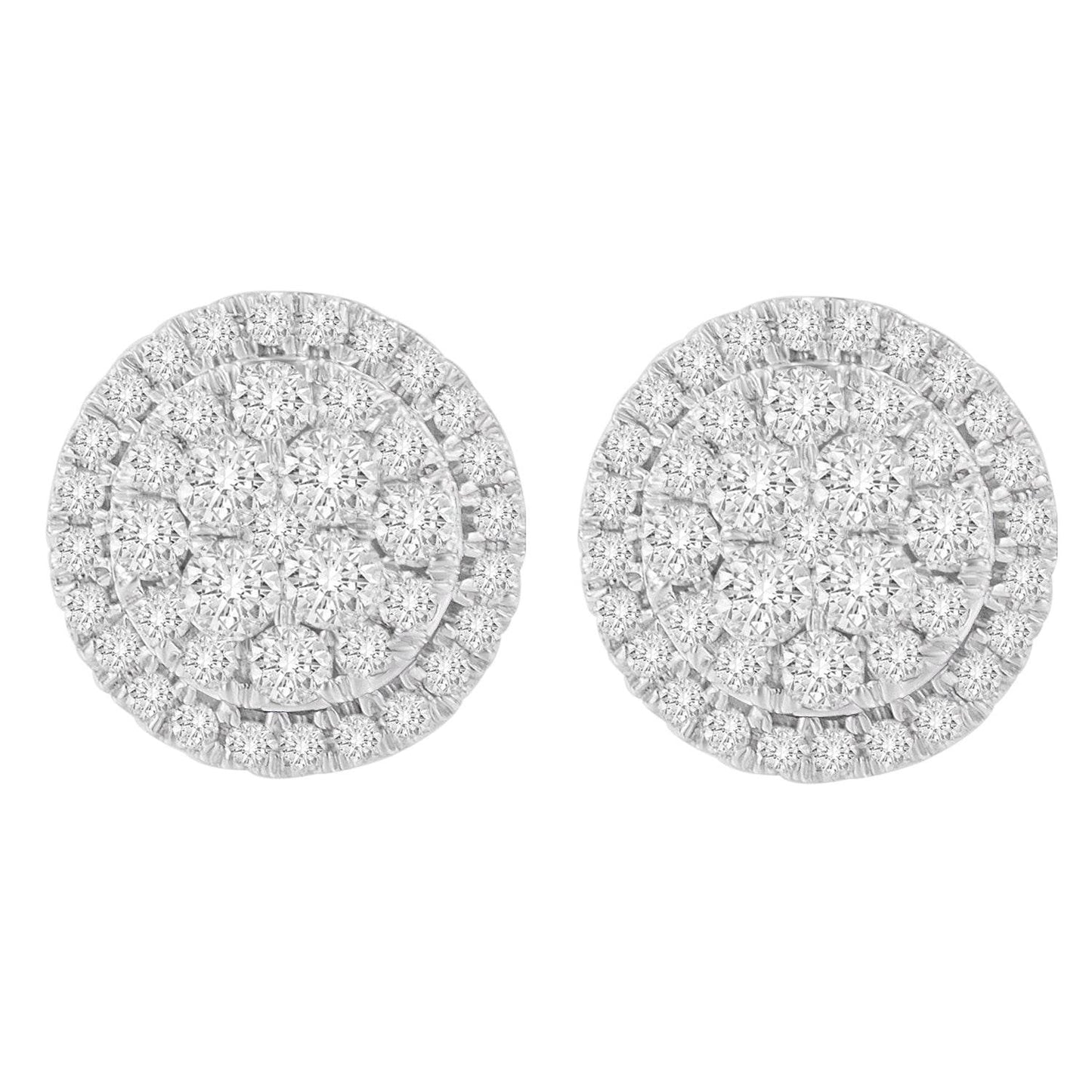 10K Yellow Gold Round Cut Diamond Earrings (1.5 cttw, H-I Color, I2-I3 Clarity) - Bijoux-NYC Direct