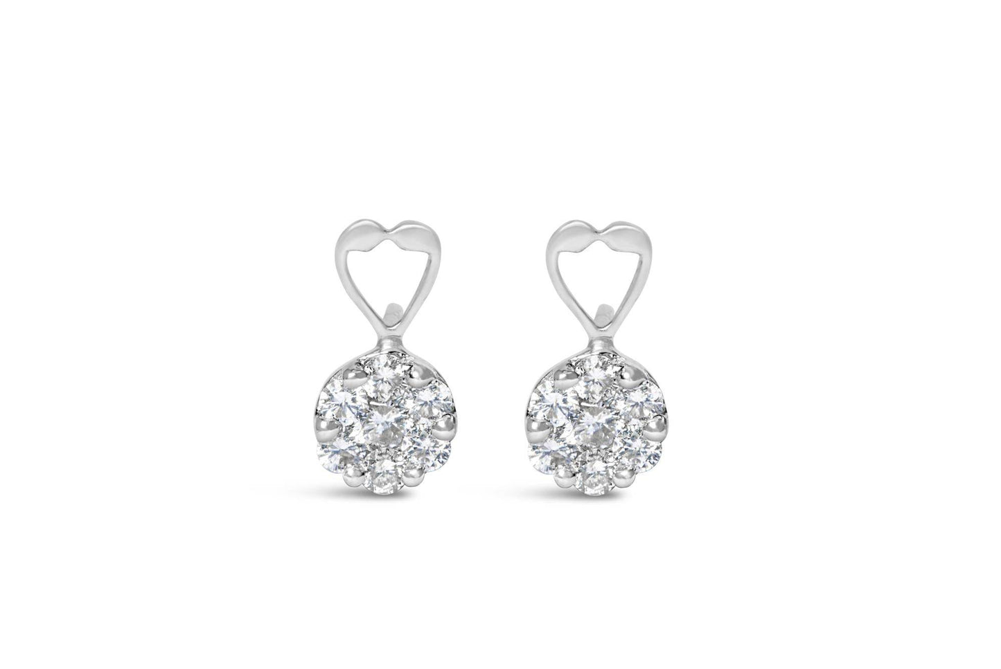 14K White Gold 1 1/4 cttw Round Cut Diamond Earrings (H-I, I1-I2) - Bijoux-NYC Direct
