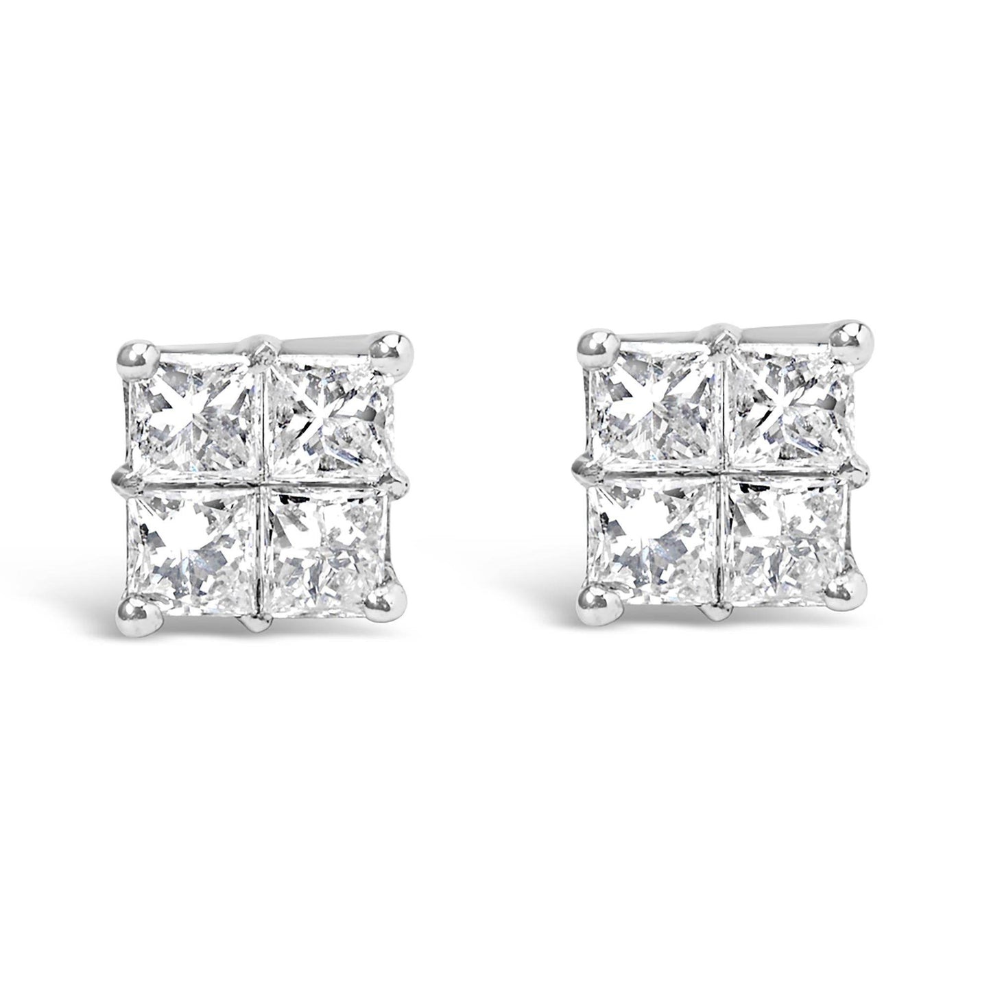 10KT White Gold Diamond Composite Stud Earring (1/4 cttw, H-I Color, I1-I2 Clarity) - Bijoux-NYC Direct