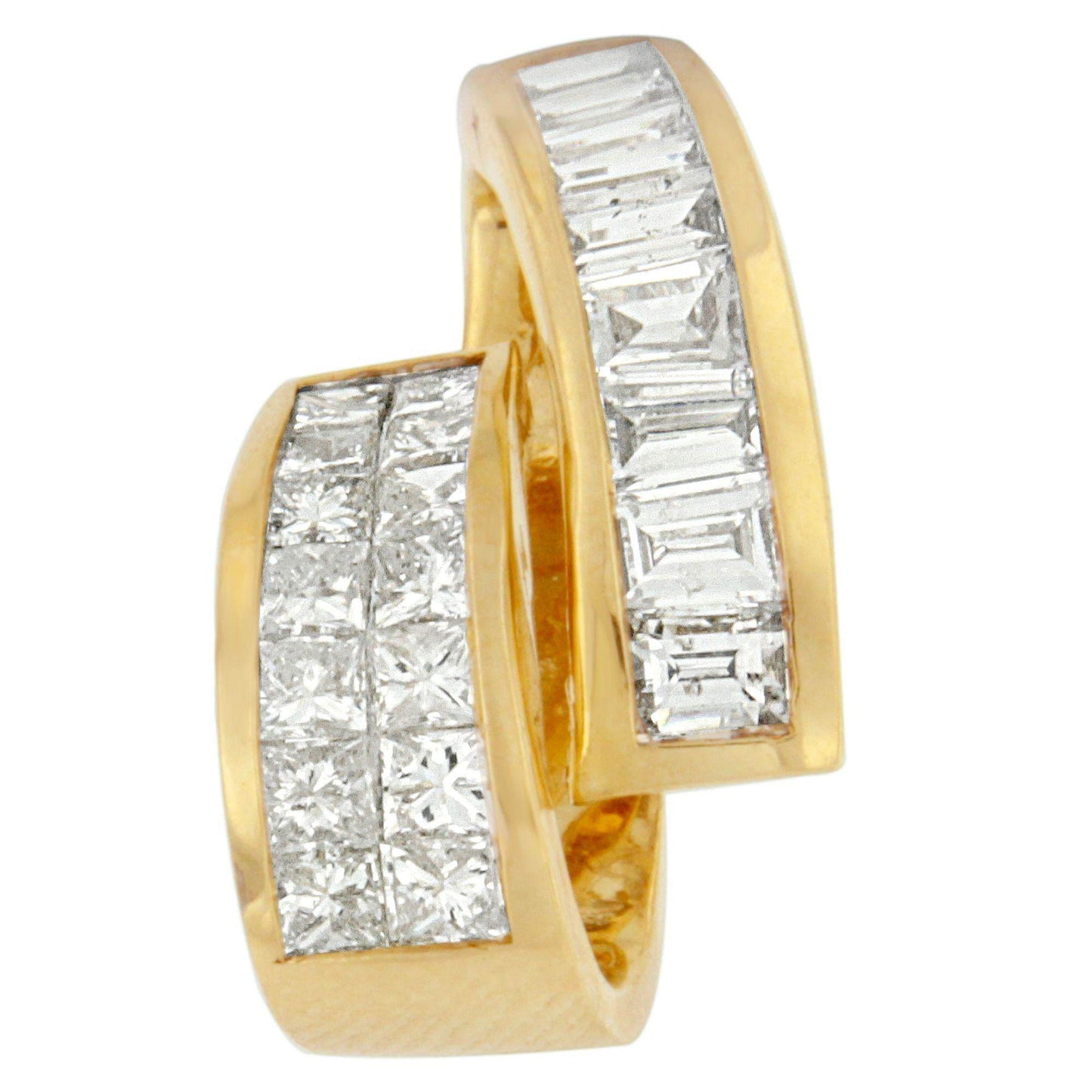 14K Yellow Gold 1 5/8 cttw Princess and Baguette Cut Diamond Fashion Pendant Necklace (G-H, VS2-SI1) - Bijoux-NYC Direct