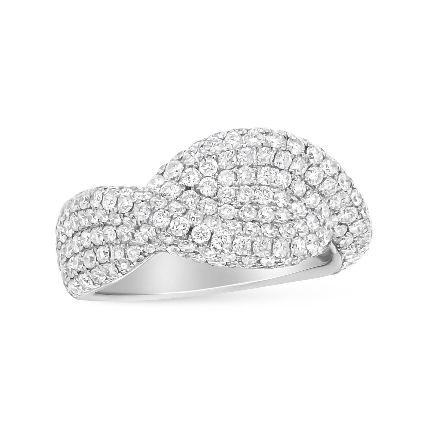18K White Gold Cluster 2 1/4 Cttw Diamond Fashion Ring (F-G Color, VS1-VS2 Clarity) - Bijoux-NYC Direct