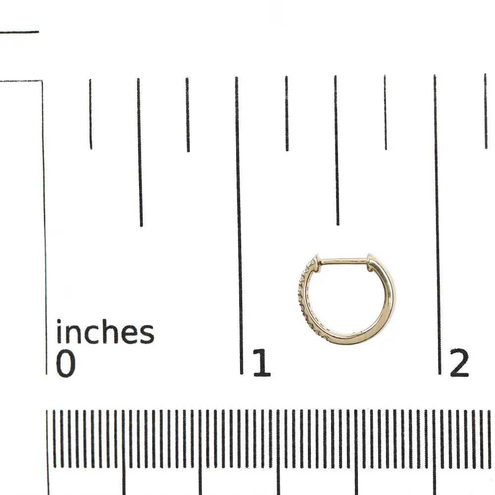 10K Yellow Gold 1/10 Cttw Diamond and Rope Twist Huggy Hoop Earrings (H-I Color, I1-I2 Clarity) - Bijoux-NYC Direct