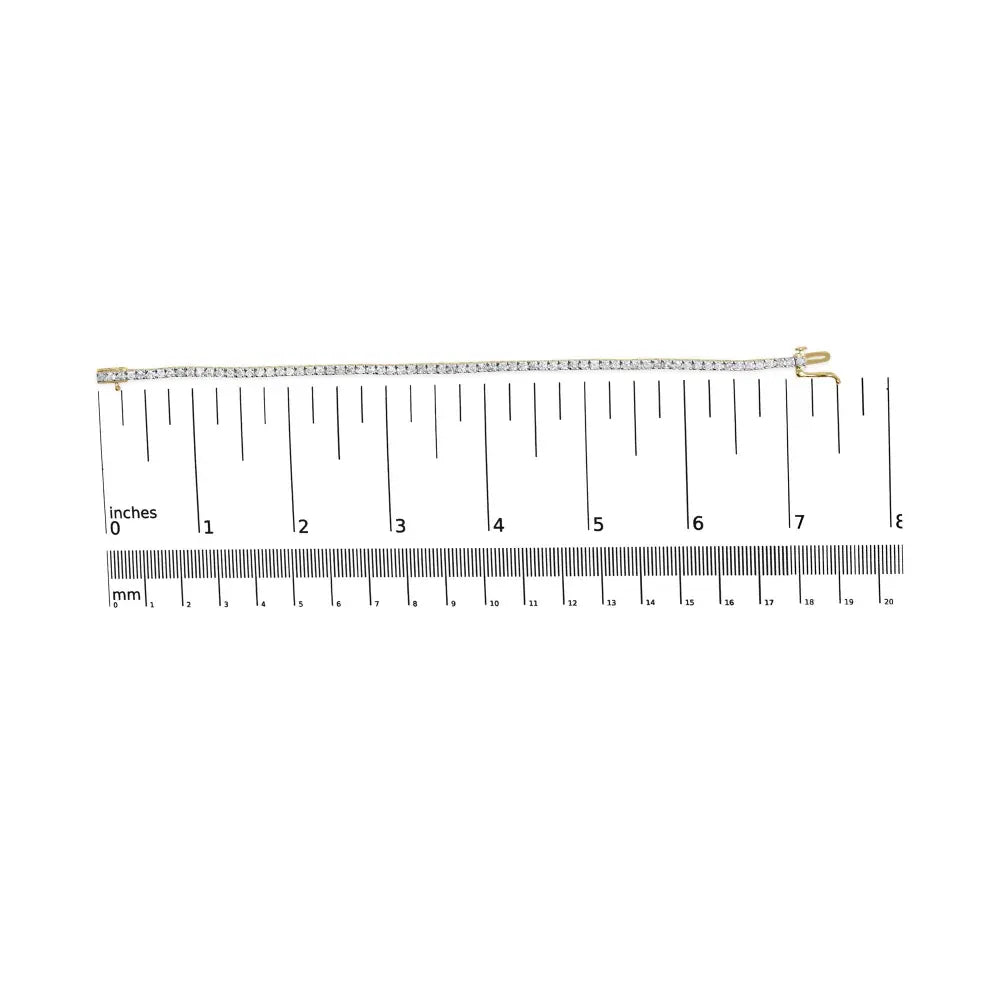 10K Yellow Gold Classic 3.0 Cttw Classic Diamond Tennis Bracelet (J-K Color, I2-I3 Clarity) - 7.25" Inches - Bijoux-NYC Direct