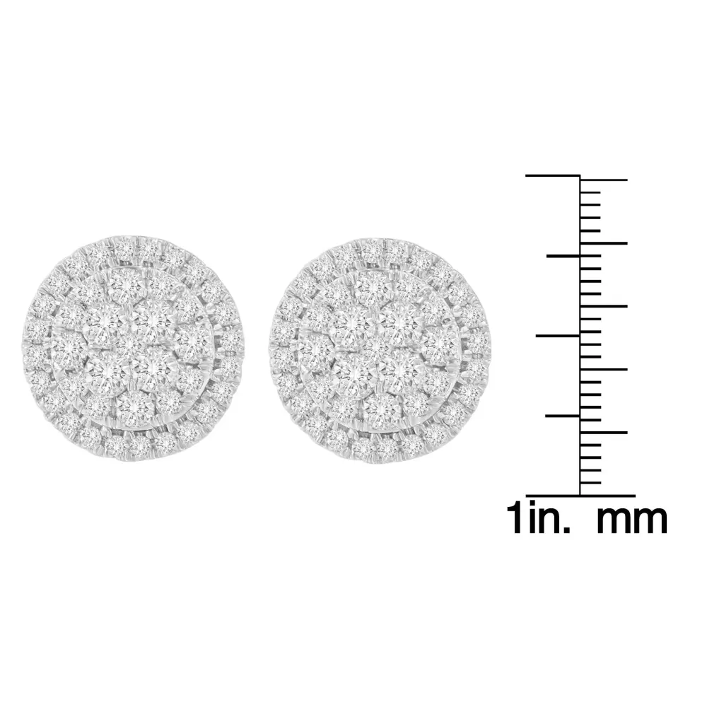 10K Yellow Gold Round Cut Diamond Earrings (1.5 cttw, H-I Color, I2-I3 Clarity) - Bijoux-NYC Direct