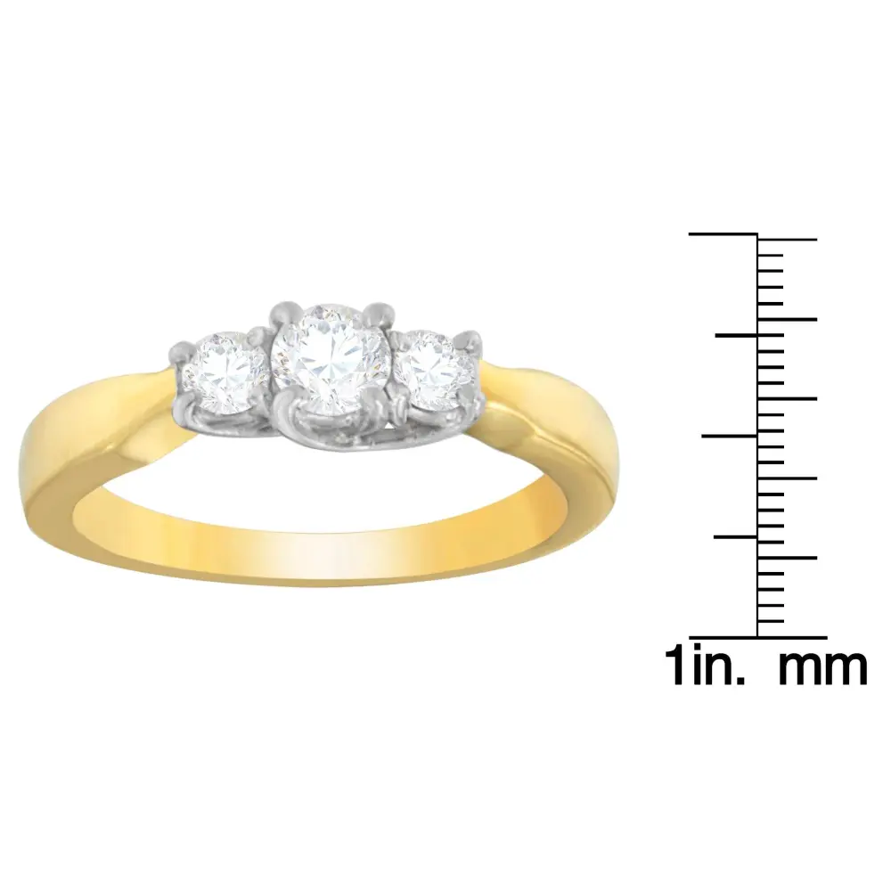 14K Two-Toned Gold 1/2 CTTW Round-cut Diamond Ring (G-H, SI1-SI2) - Bijoux-NYC Direct