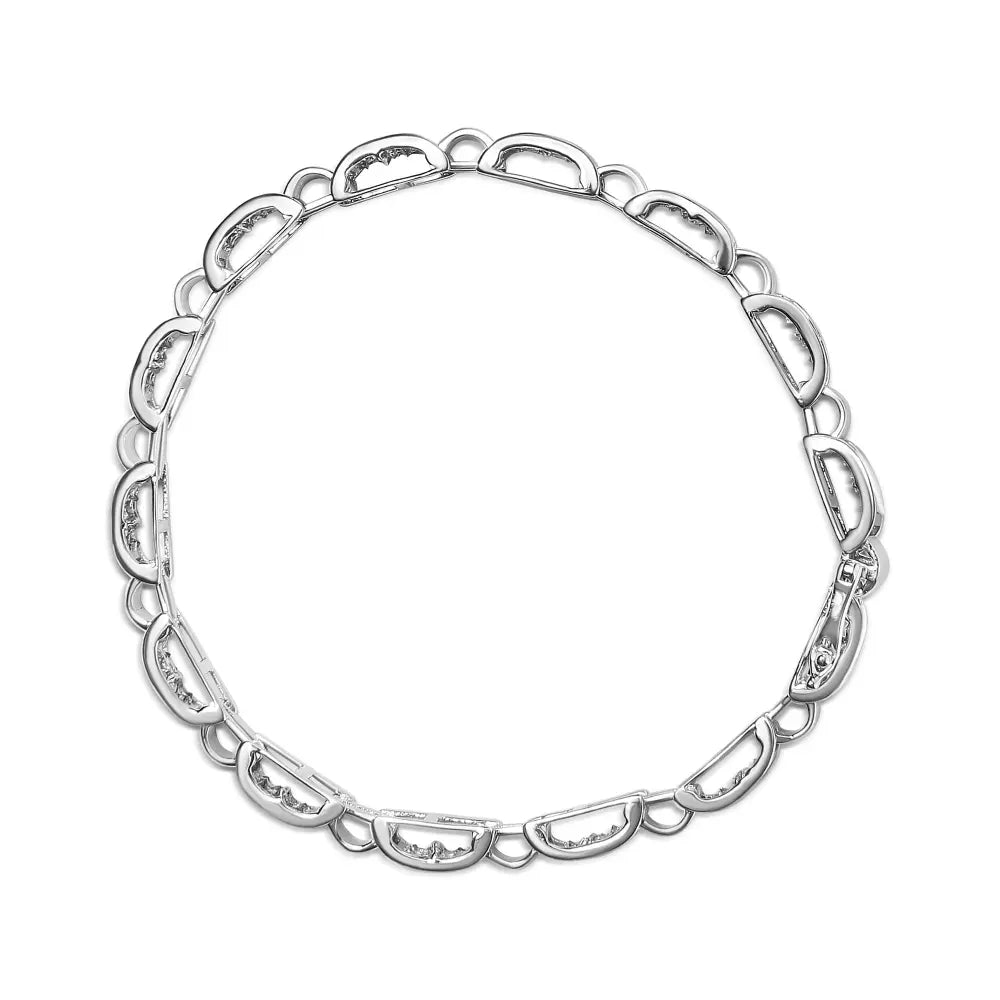 14k white gold 2.00 cttw princess diamond invisible set link bracelet (h i color si2 i1 clarity) 7’’ bracelets/bracelet/link