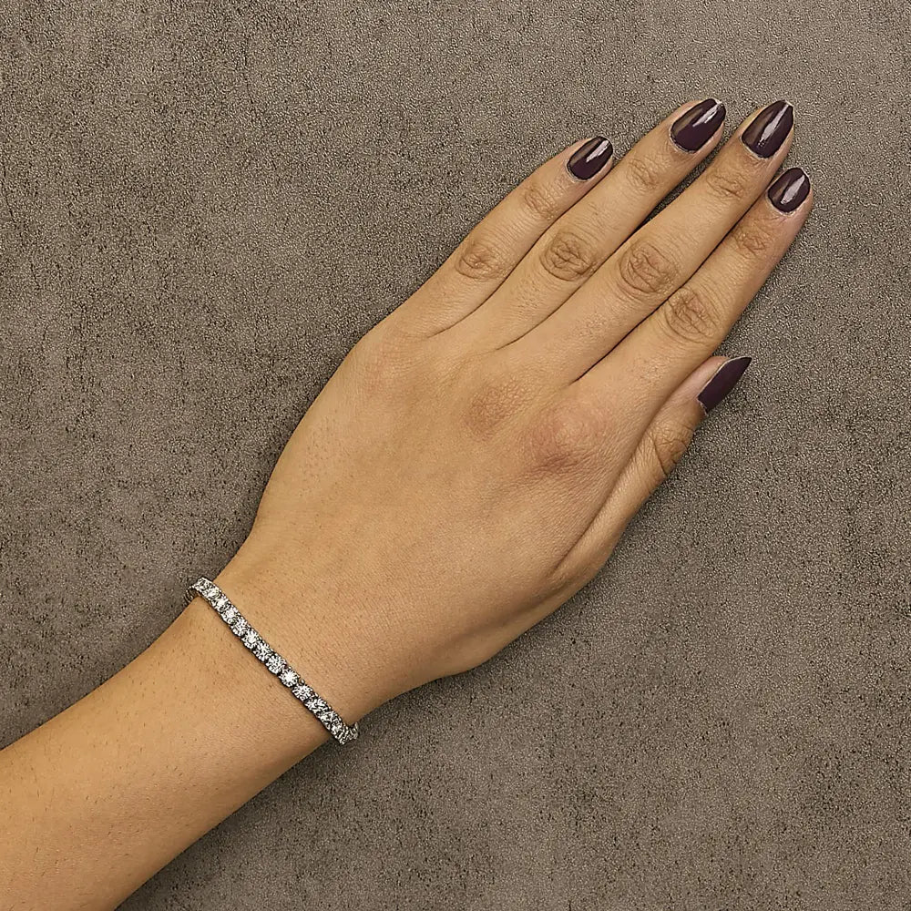 14k white gold 3.0 cttw lab grown diamond illusion set miracle plate tennis bracelet (f g color vs1 vs2 clarity) size 7.25’’