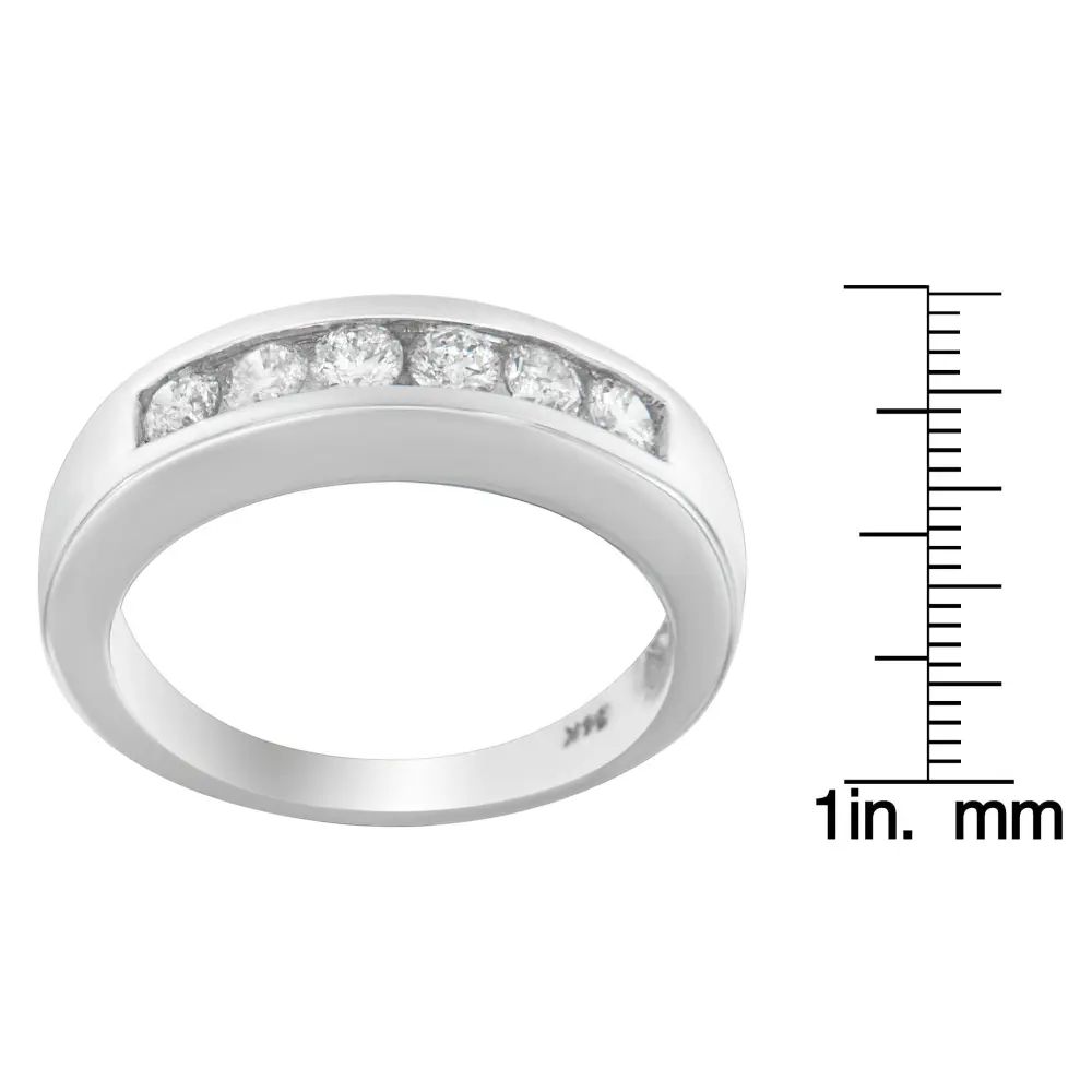 14K White Gold 3/4ct. TDW Diamond Channel Band Ring (H-I, I1-I2) - Bijoux-NYC Direct