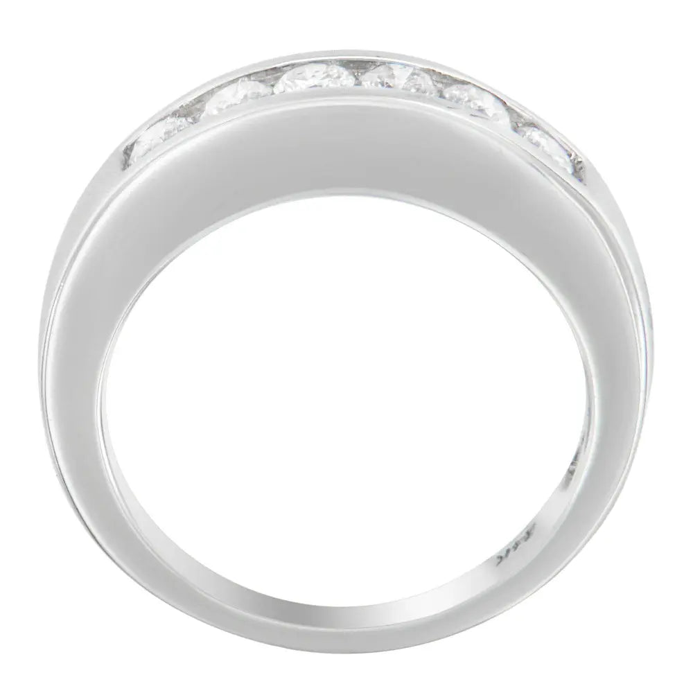 14K White Gold 3/4ct. TDW Diamond Channel Band Ring (H-I, I1-I2) - Bijoux-NYC Direct