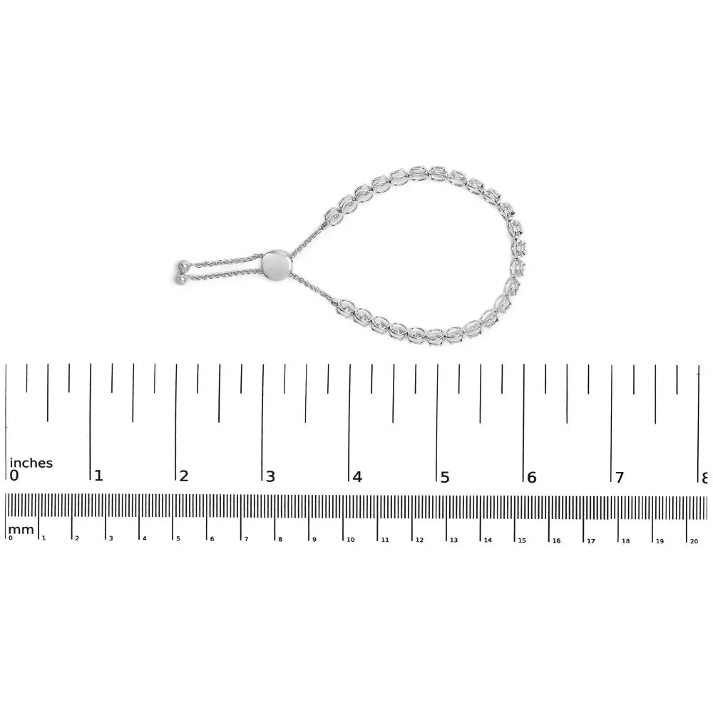 14K White Gold 6.00 Cttw Diamond 4”-10” Adjustable Bolo Tennis Bracelet (I-J Color, I1-I2 Clarity) - Bijoux-NYC Direct