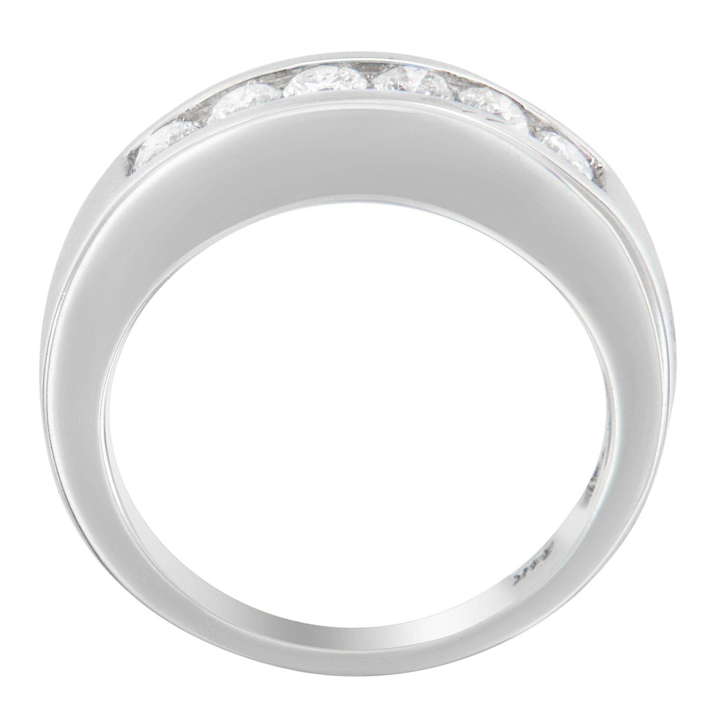 14K White Gold 3/4ct. TDW Diamond Channel Band Ring (H-I, I1-I2) - Bijoux-NYC Direct