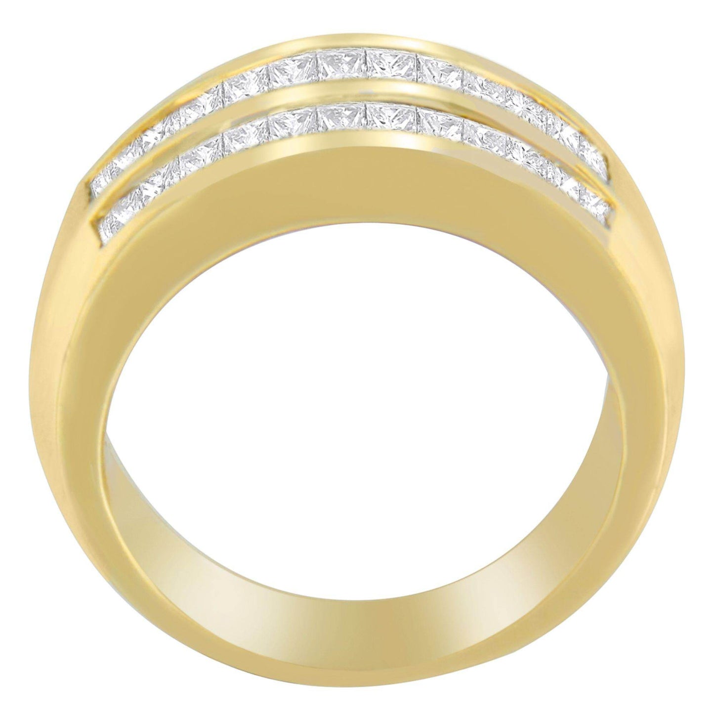14K Yellow Gold 1ct. TDW Princess and Baguette-Cut Diamond Ring(H-I, SI1-SI2) - Bijoux-NYC Direct