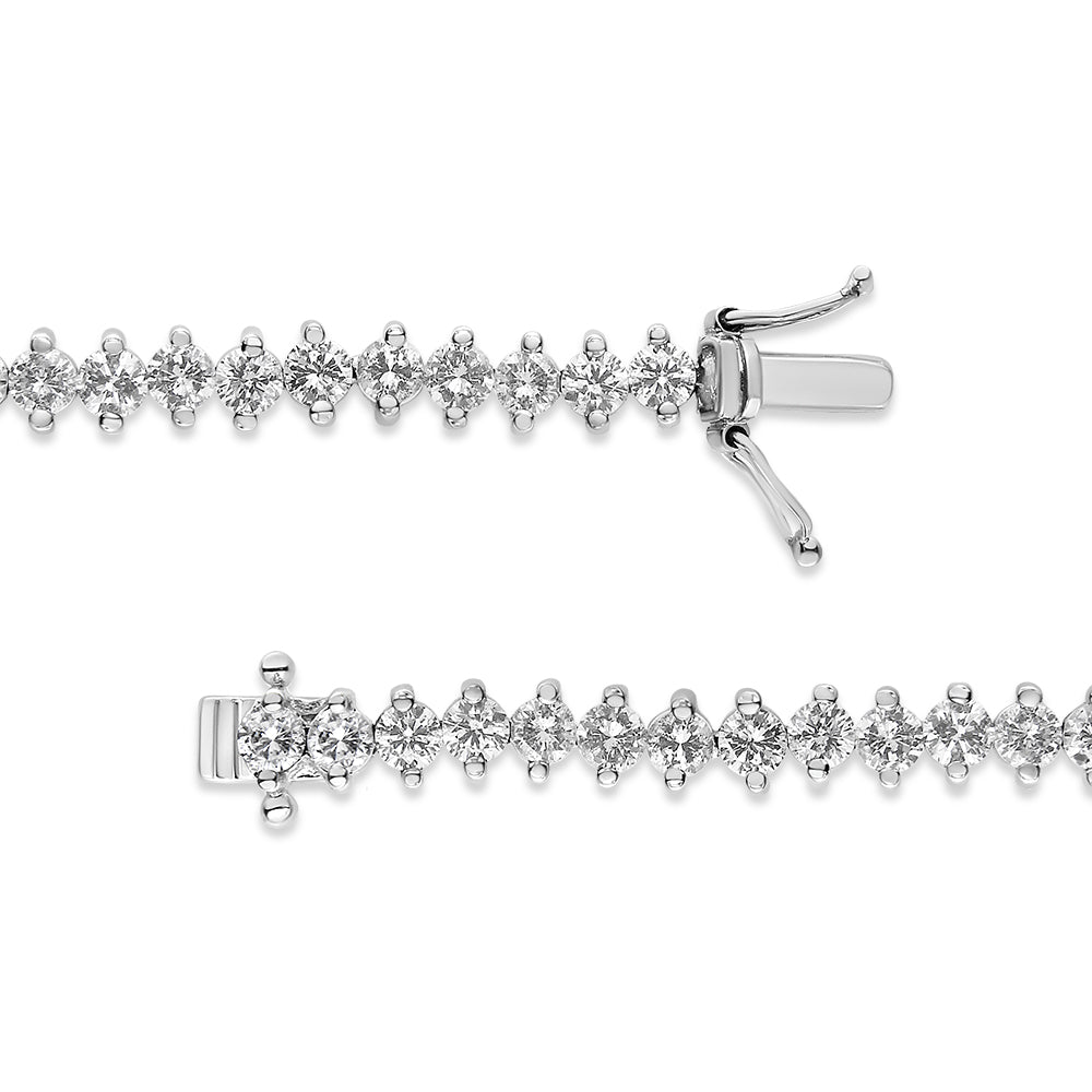 14K White Gold 5 1/2 Cttw Round Diamond 2-Prong Tennis Bracelet (H-I Color, SI2-I1 Clarity) - 7" - Bijoux-NYC Direct
