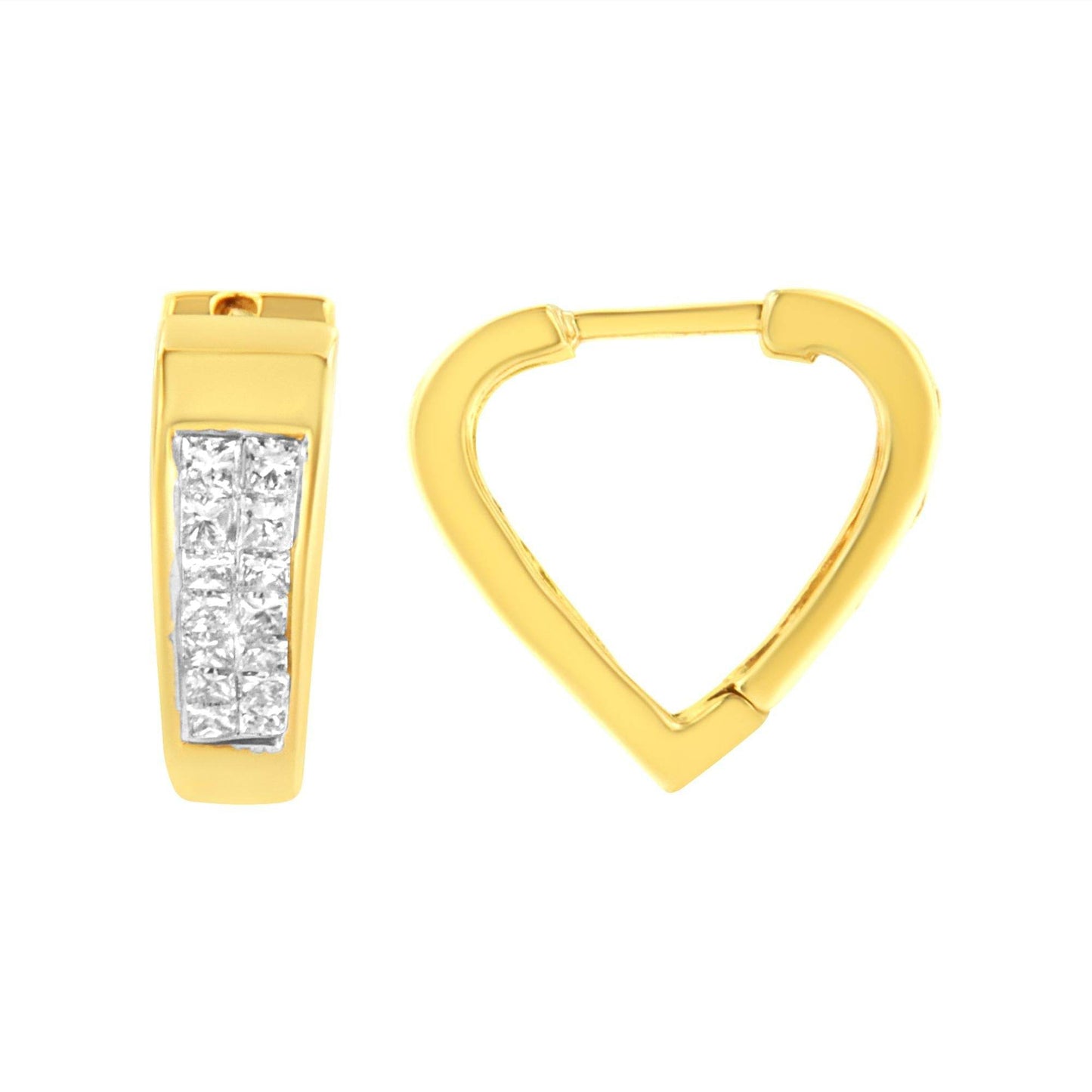 14K Yellow Gold Diamond Huggy Earrings (1/2 cttw, H-I Color, SI2-I1 Clarity) - Bijoux-NYC Direct
