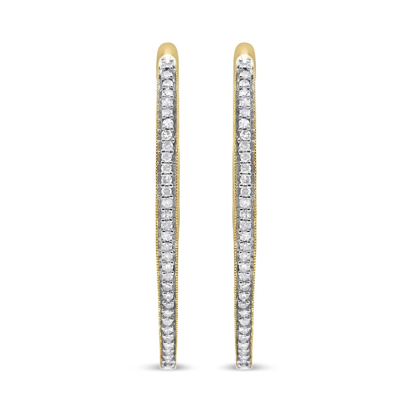 10k Yellow Gold Round Cut Diamond Earrings (1 cttw, I-J Color, I2-I3 Clarity) - Bijoux-NYC Direct