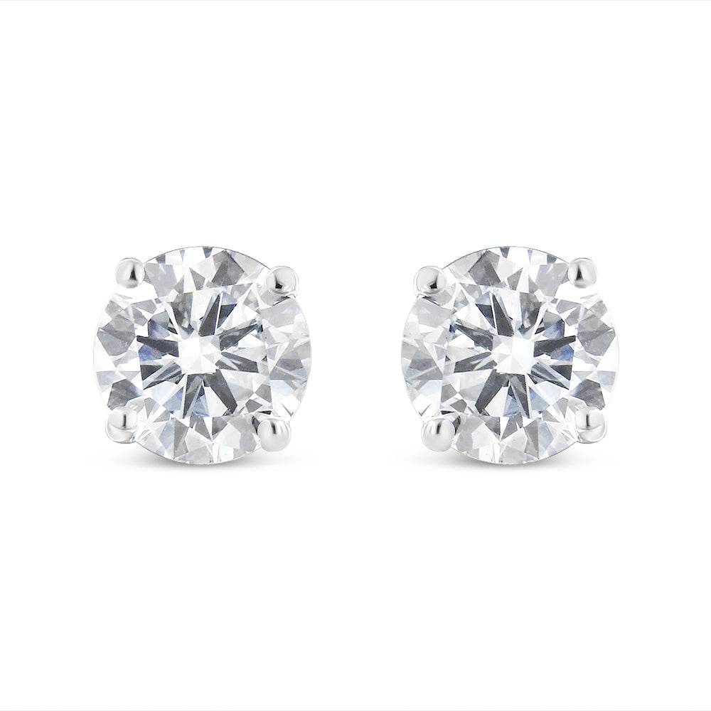 14K White Gold 1 1/2 Cttw Lab Grown Diamond Solitaire Stud Earrings with Screwbacks (F-G Color, VS2-SI1 Clarity) - Bijoux-NYC Direct
