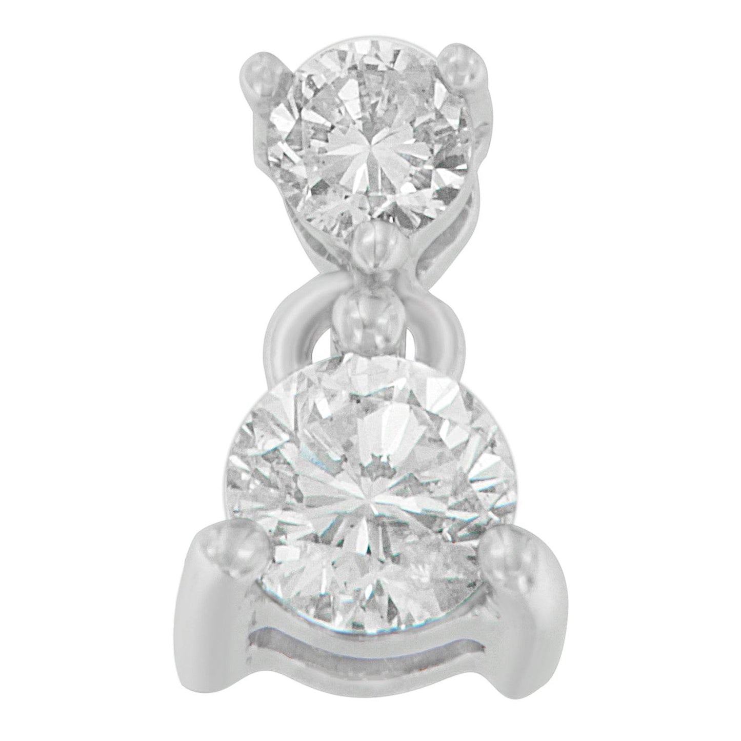 14K White Gold 1/2 cttw Round Cut Diamond Pendant Necklace (I-J, I1-I2) - Bijoux-NYC Direct