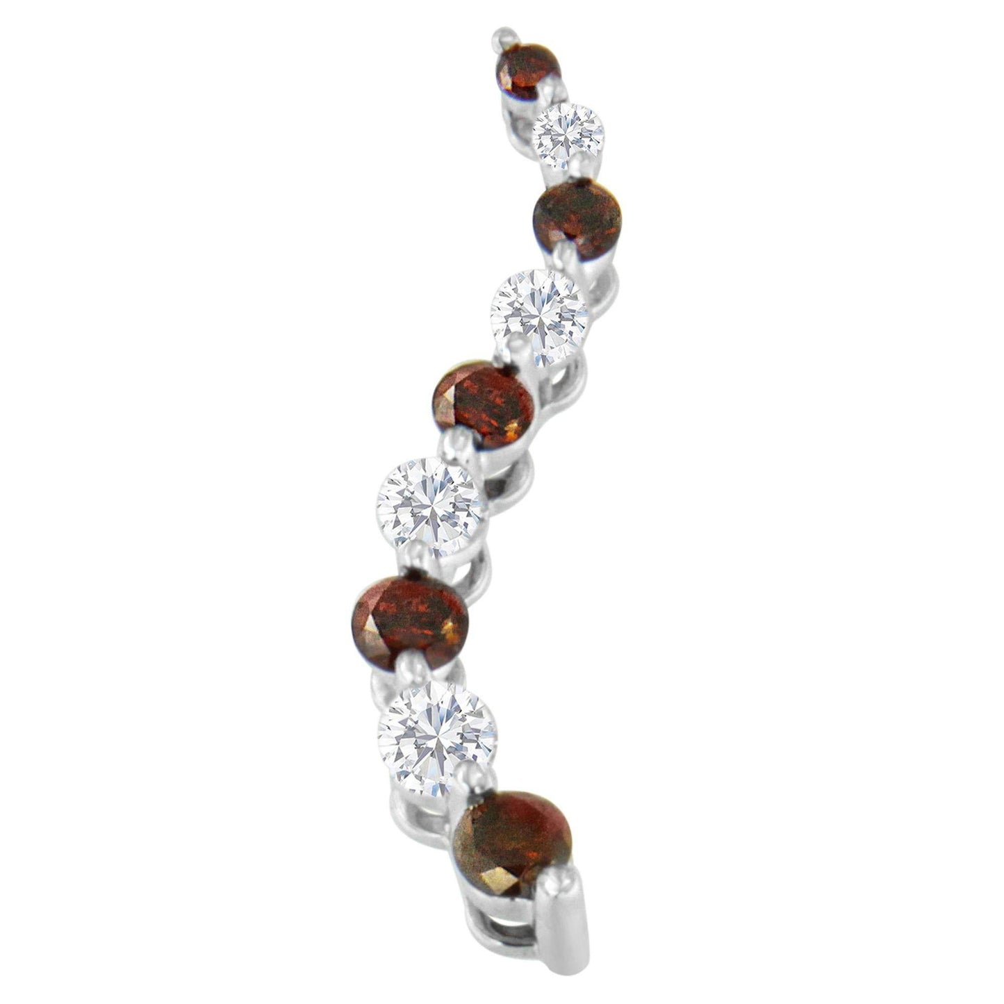 14K Yellow Gold 1 cttw Treated Red Diamond Journey Pendant Necklace (H-I, I1-I2) - Bijoux-NYC Direct