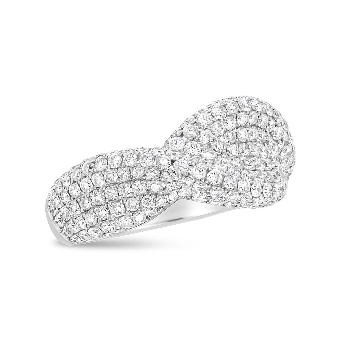 18K White Gold Cluster 2 1/4 Cttw Diamond Fashion Ring (F-G Color, VS1-VS2 Clarity) - Bijoux-NYC Direct