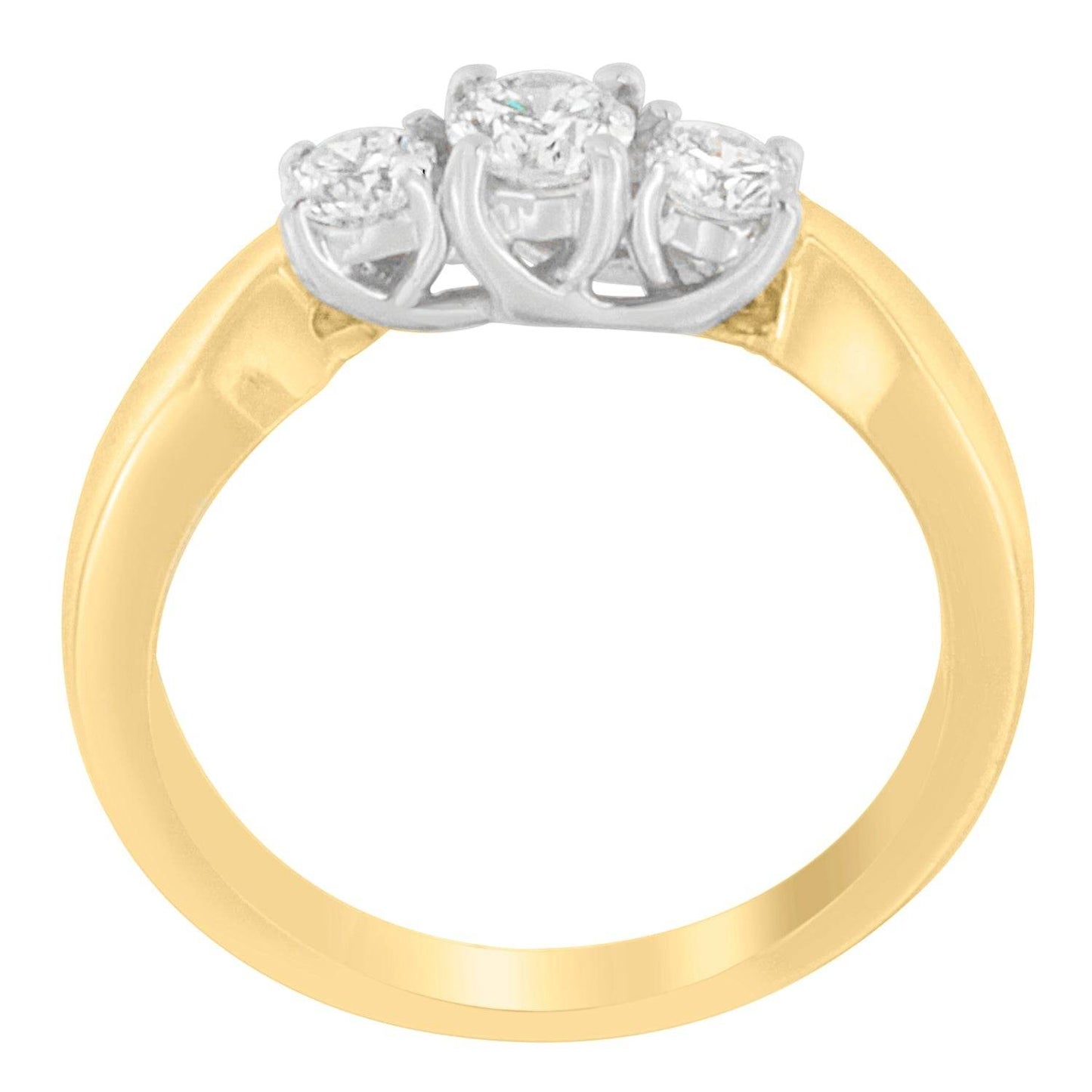 14K Two-Toned Gold 1/2 CTTW Round-cut Diamond Ring (G-H, SI1-SI2) - Bijoux-NYC Direct