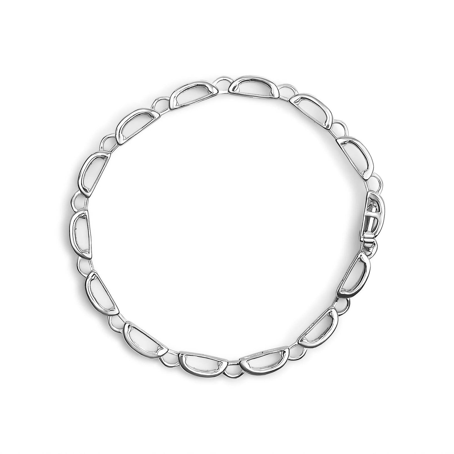 14K White Gold 1.00 Cttw Princess-Cut Diamond Link Bracelet (I-J Color, I1-I2 Clarity) - Size 7.25 - Bijoux-NYC Direct