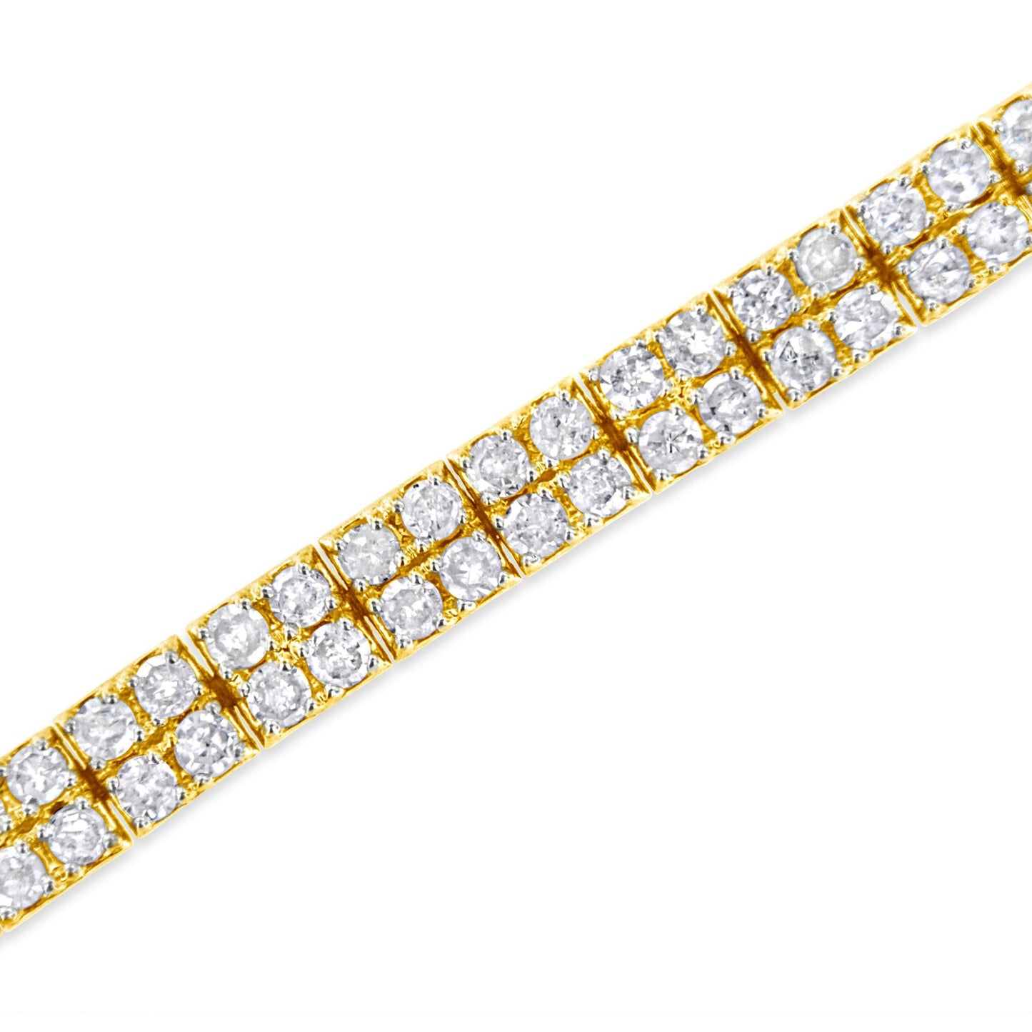 14K Yellow Gold Plated .925 Sterling Silver 3.0 Cttw Diamond Link Bracelet (K-L Color, I2-I3 Clarity) - 7.25" - Bijoux-NYC Direct