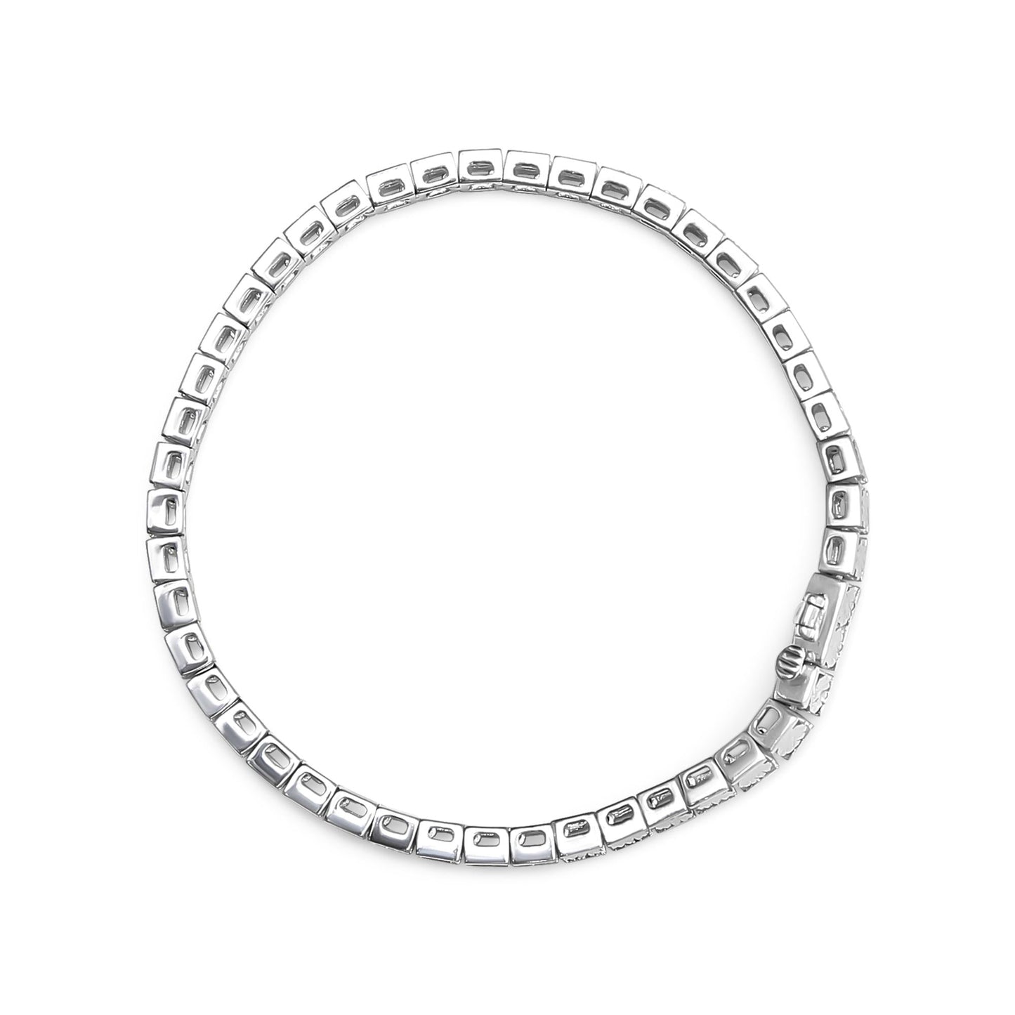 .925 Sterling Silver 1/4 Cttw Miracle Set Diamond and Bead Link 7.25" Tennis Bracelet (I-J Color, I2-I3 Clarity) - Bijoux-NYC Direct