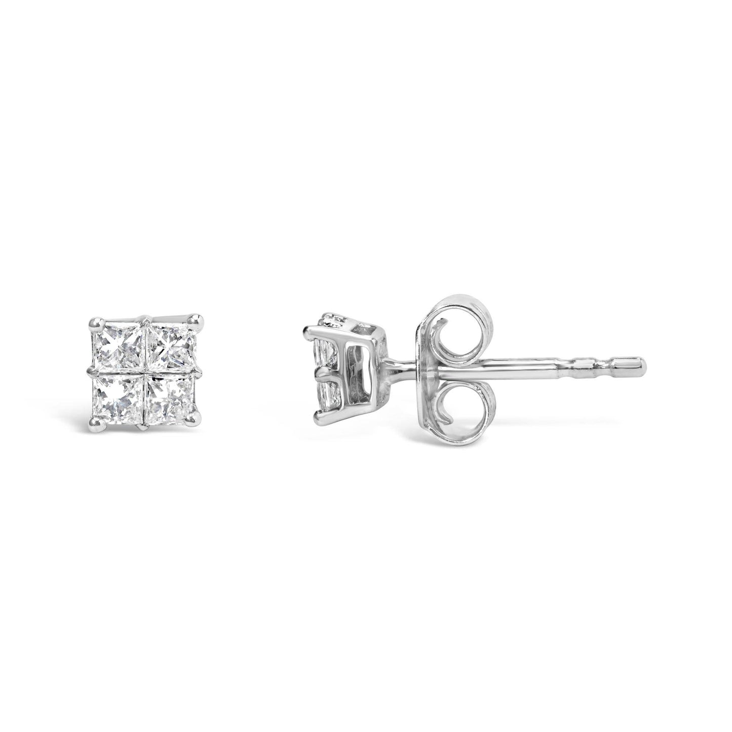 10KT White Gold Diamond Composite Stud Earring (1/4 cttw, H-I Color, I1-I2 Clarity) - Bijoux-NYC Direct