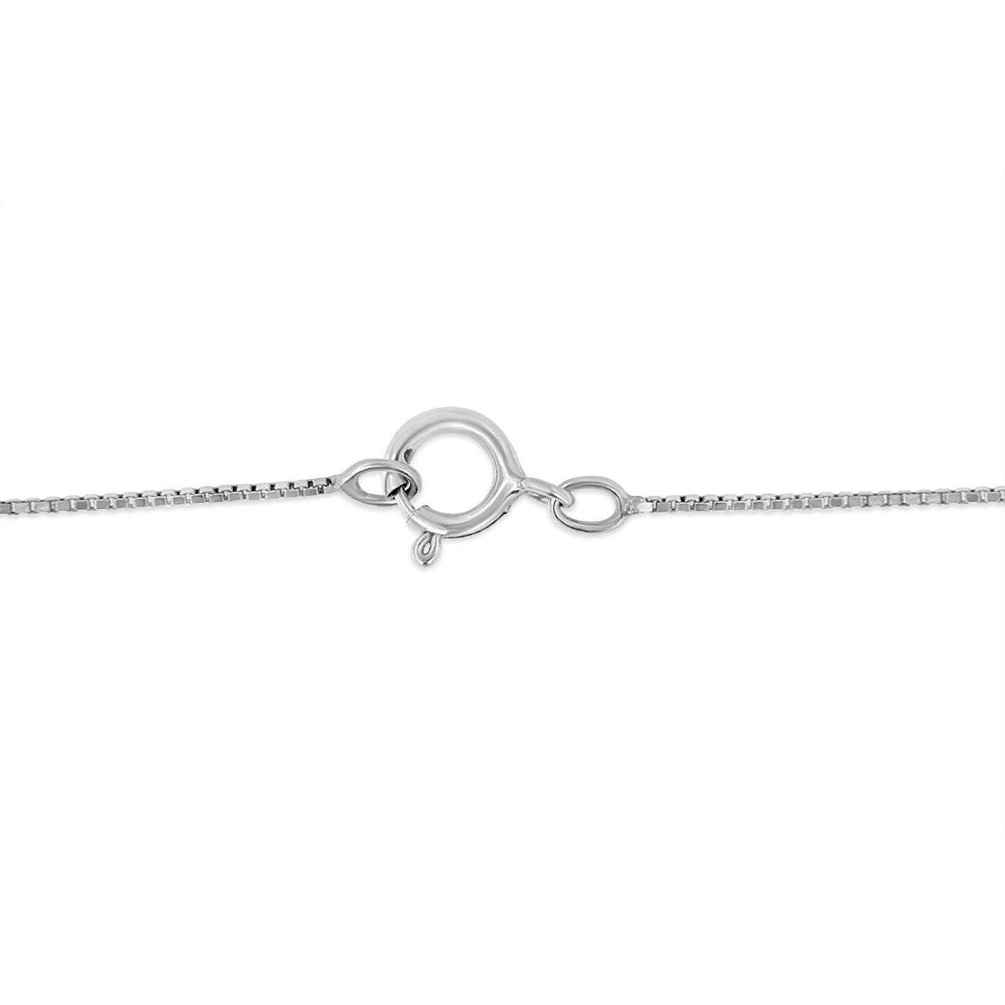 14K White Gold 7/8 cttw Treated Blue and White Princess Cut Diamond Pendant Necklace (H-I, SI2-I1) - Bijoux-NYC Direct