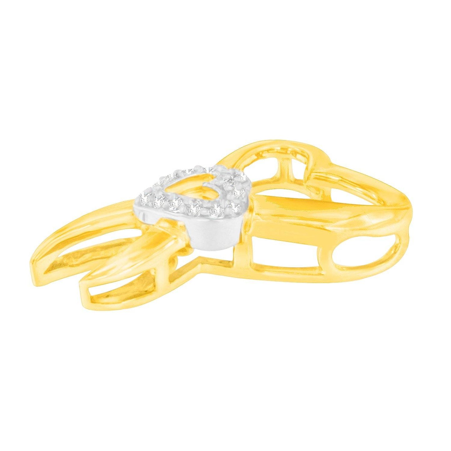 10K Two-Tone Gold 1/10 cttw Diamond Heart Pendant Necklace (H-I, I1-I2) - Bijoux-NYC Direct