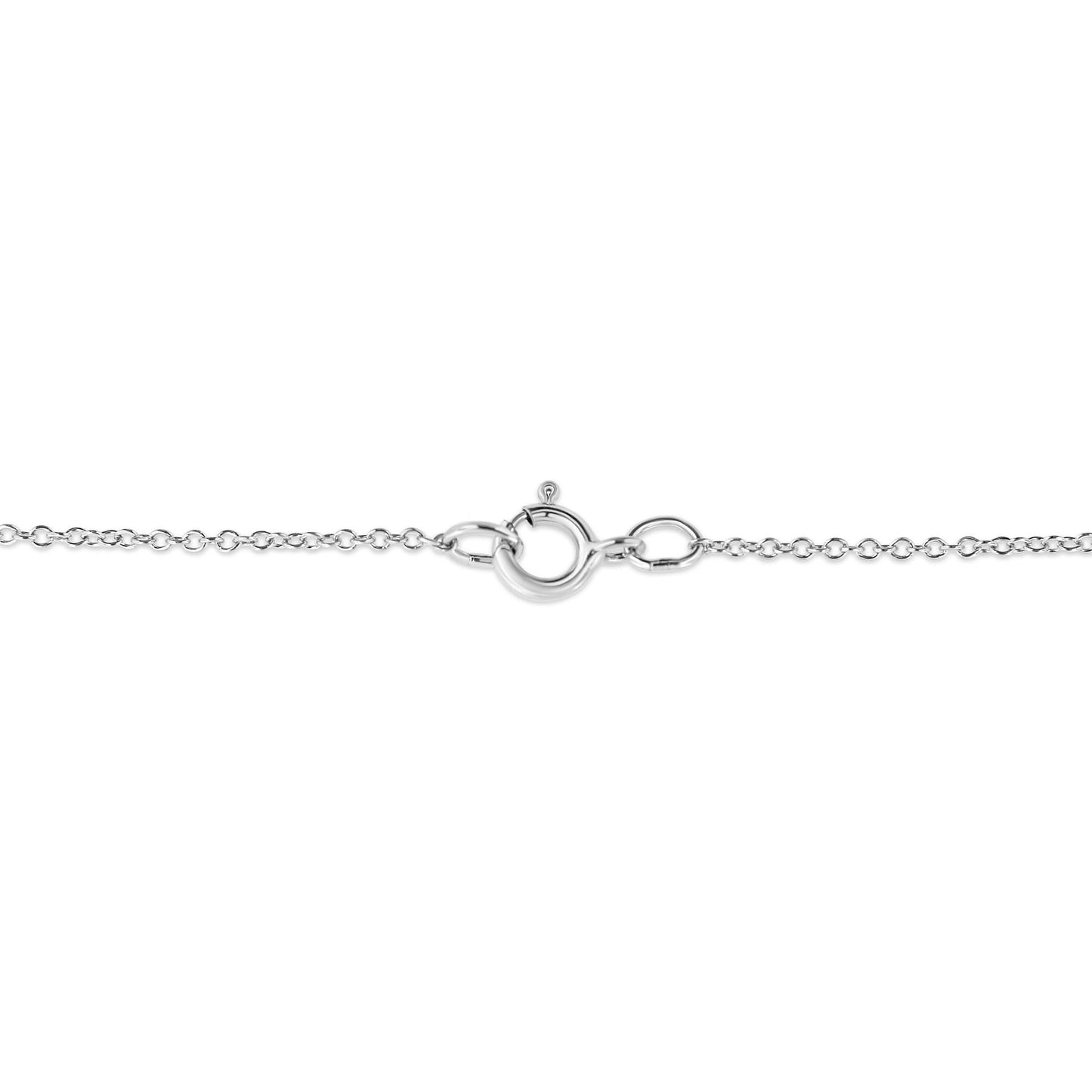14K White Gold 1/4 Cttw Shared Prong Set Round-Ct Diamond 7 Stone Floral Cluster 18" Pendant Necklace (H-I Color, SI2-I1 Clarity) - Bijoux-NYC Direct