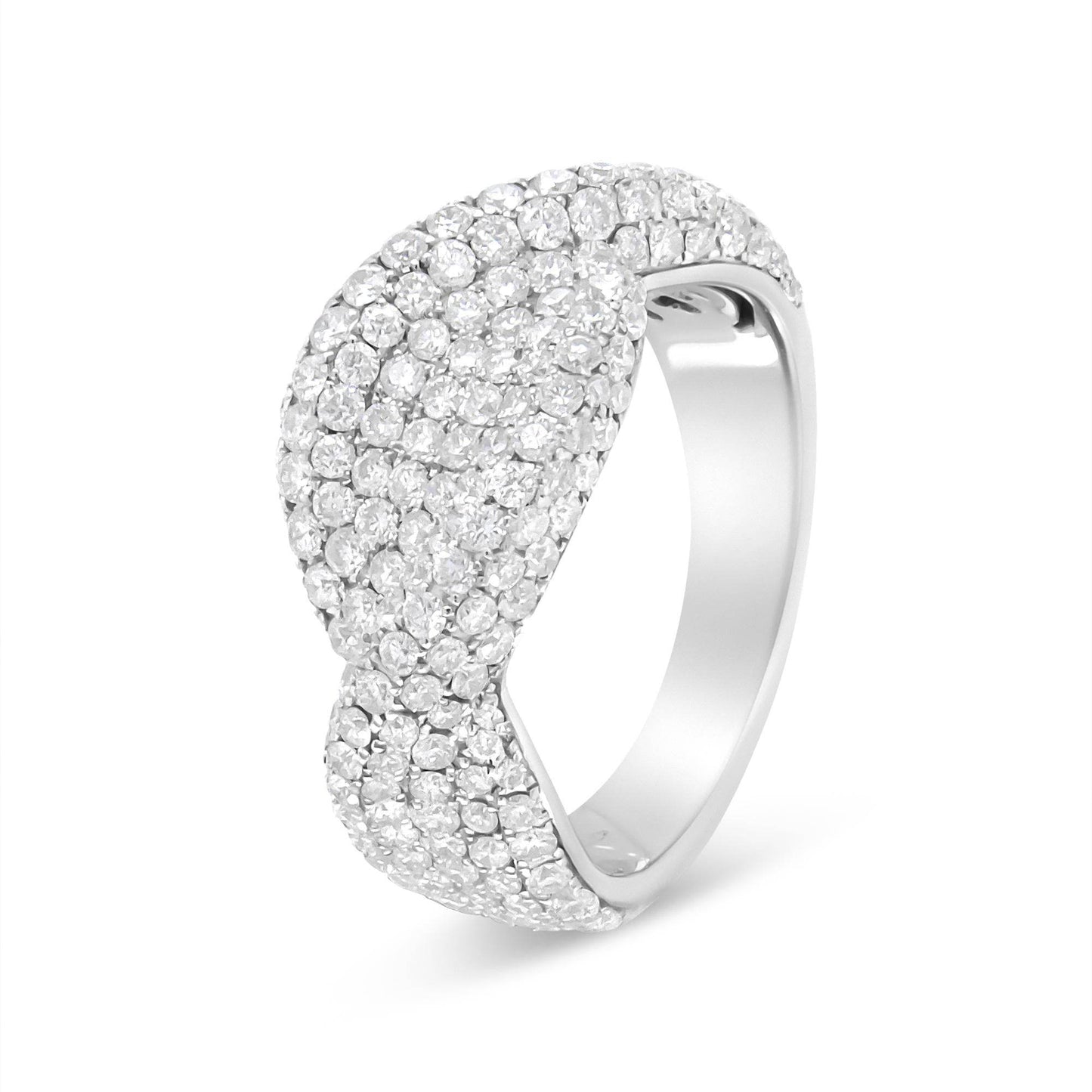 18K White Gold Cluster 2 1/4 Cttw Diamond Fashion Ring (F-G Color, VS1-VS2 Clarity) - Bijoux-NYC Direct