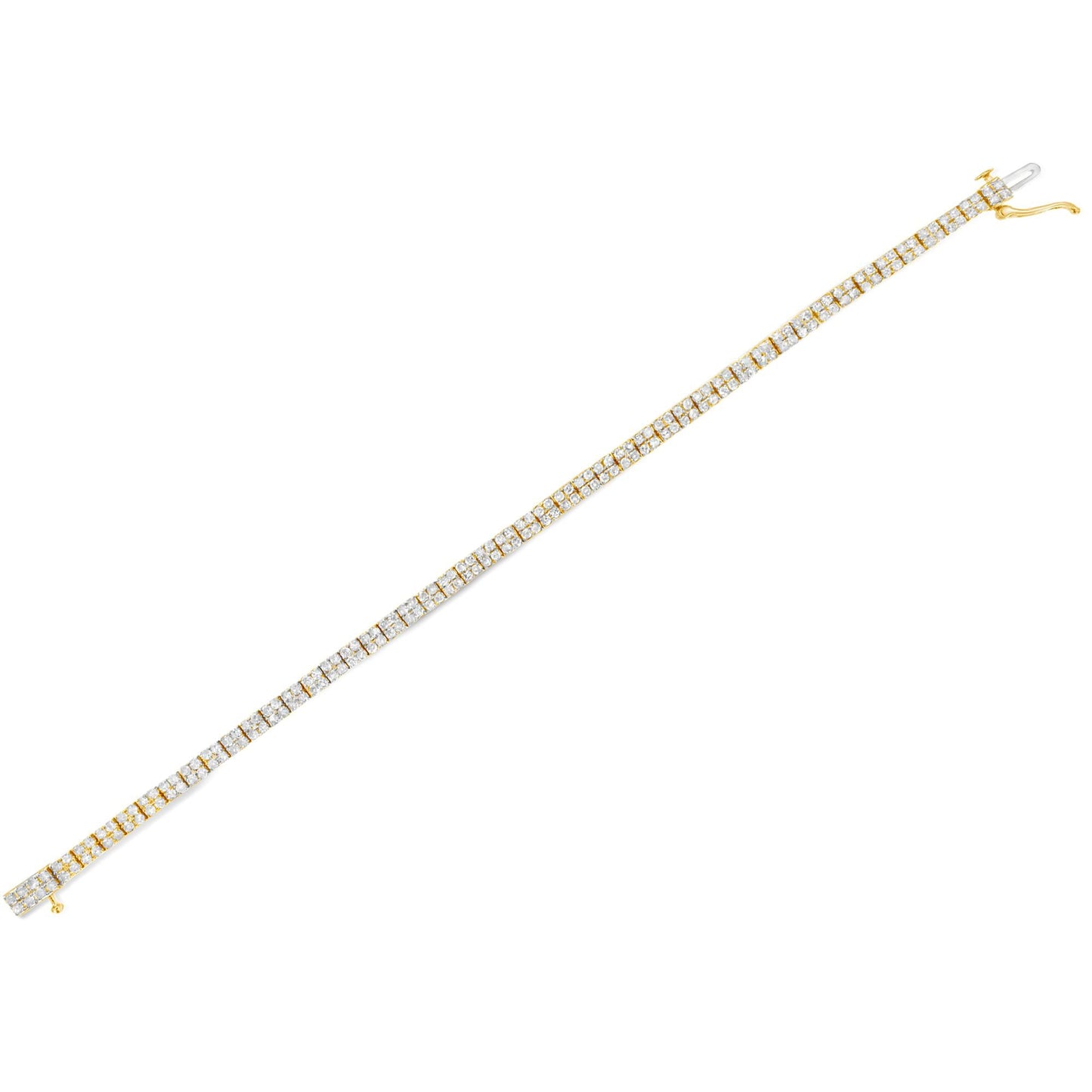 14K Yellow Gold Plated .925 Sterling Silver 3.0 Cttw Diamond Link Bracelet (K-L Color, I2-I3 Clarity) - 7.25" - Bijoux-NYC Direct