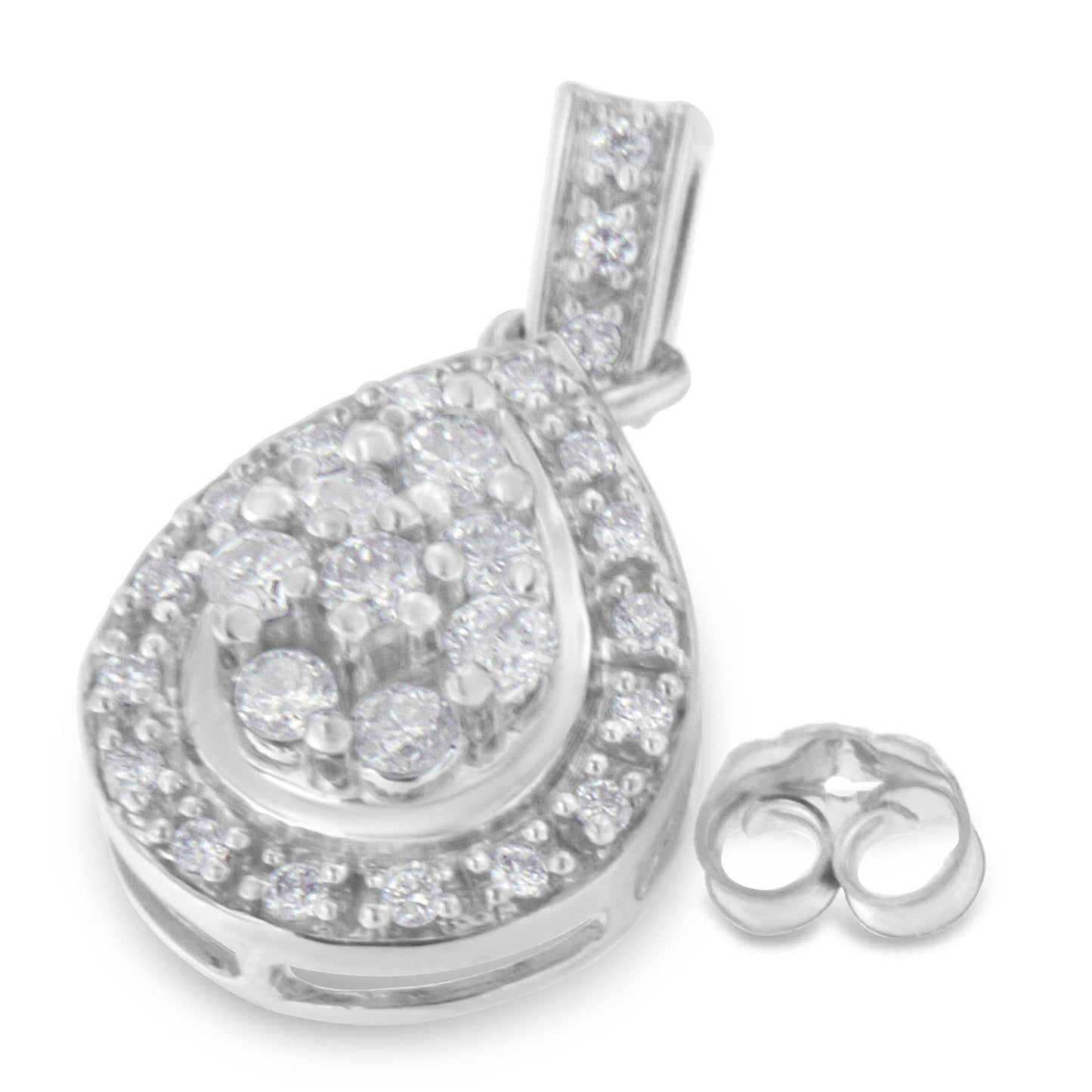 10k White Gold Round Cut Diamond Earrings (0.75 cttw, H-I Color, I1-I2 Clarity) - Bijoux-NYC Direct