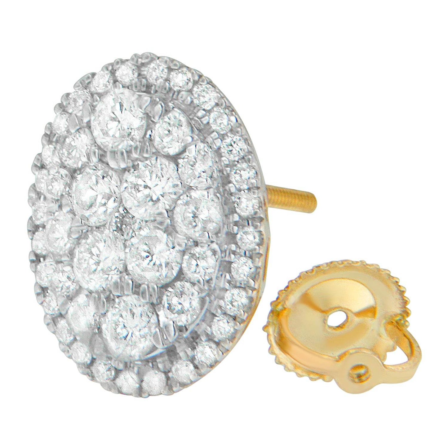 14K Yellow Gold 1 3/4 cttw Round Cut Diamond Earrings (H-I, I1-I2) - Bijoux-NYC Direct