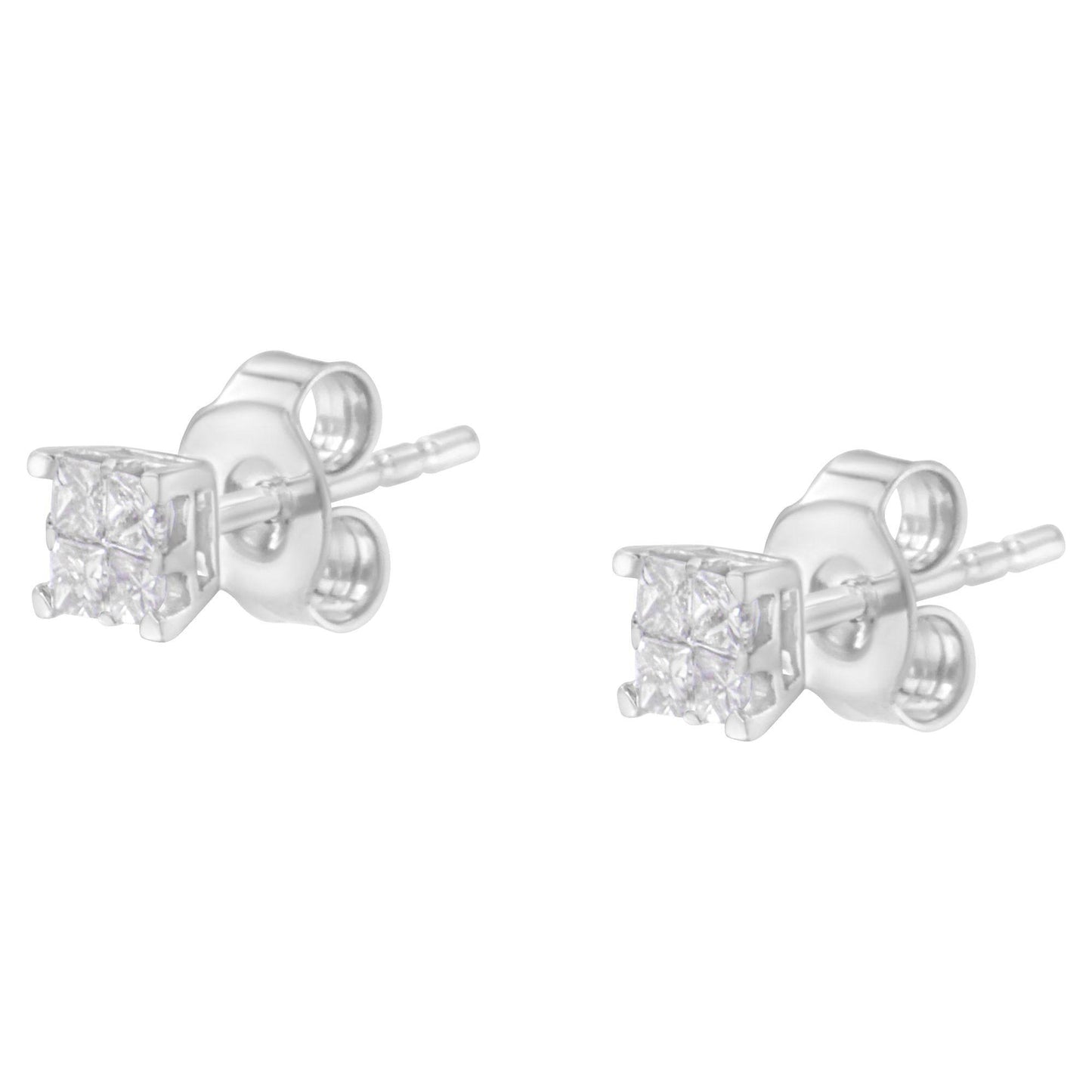 10KT White Gold Diamond Composite Stud Earring (1/4 cttw, H-I Color, I1-I2 Clarity) - Bijoux-NYC Direct