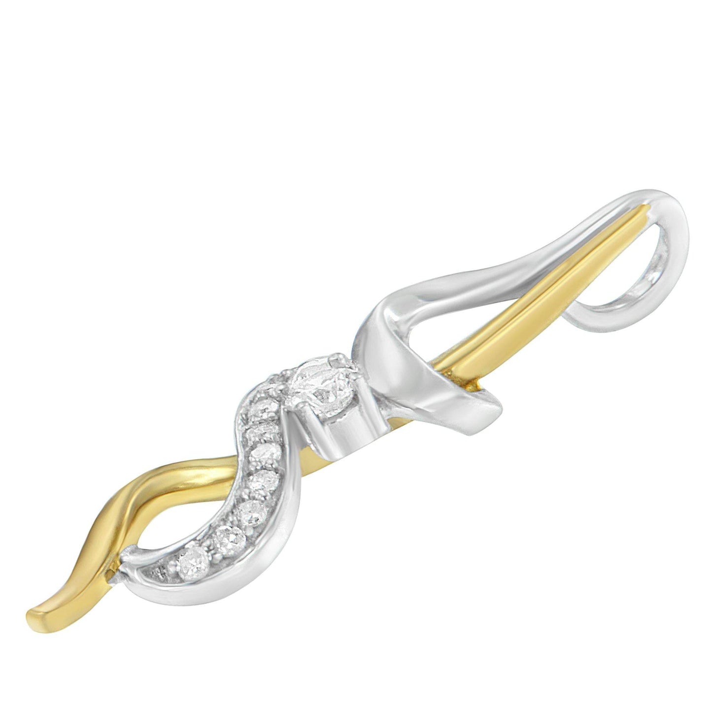 Espira 10K Two-tone Gold 1/5 cttw Diamond Intertwined Swirl Pendant Necklace (J-K, I1-I2) - Bijoux-NYC Direct
