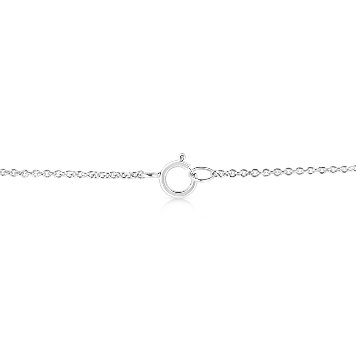 14K White Gold 1/2 Cttw Lab Grown Oval Shape Solitaire Diamond East West 18" Pendant Necklace (E-F Color, VS1-VS2 Clarity) - Bijoux-NYC Direct