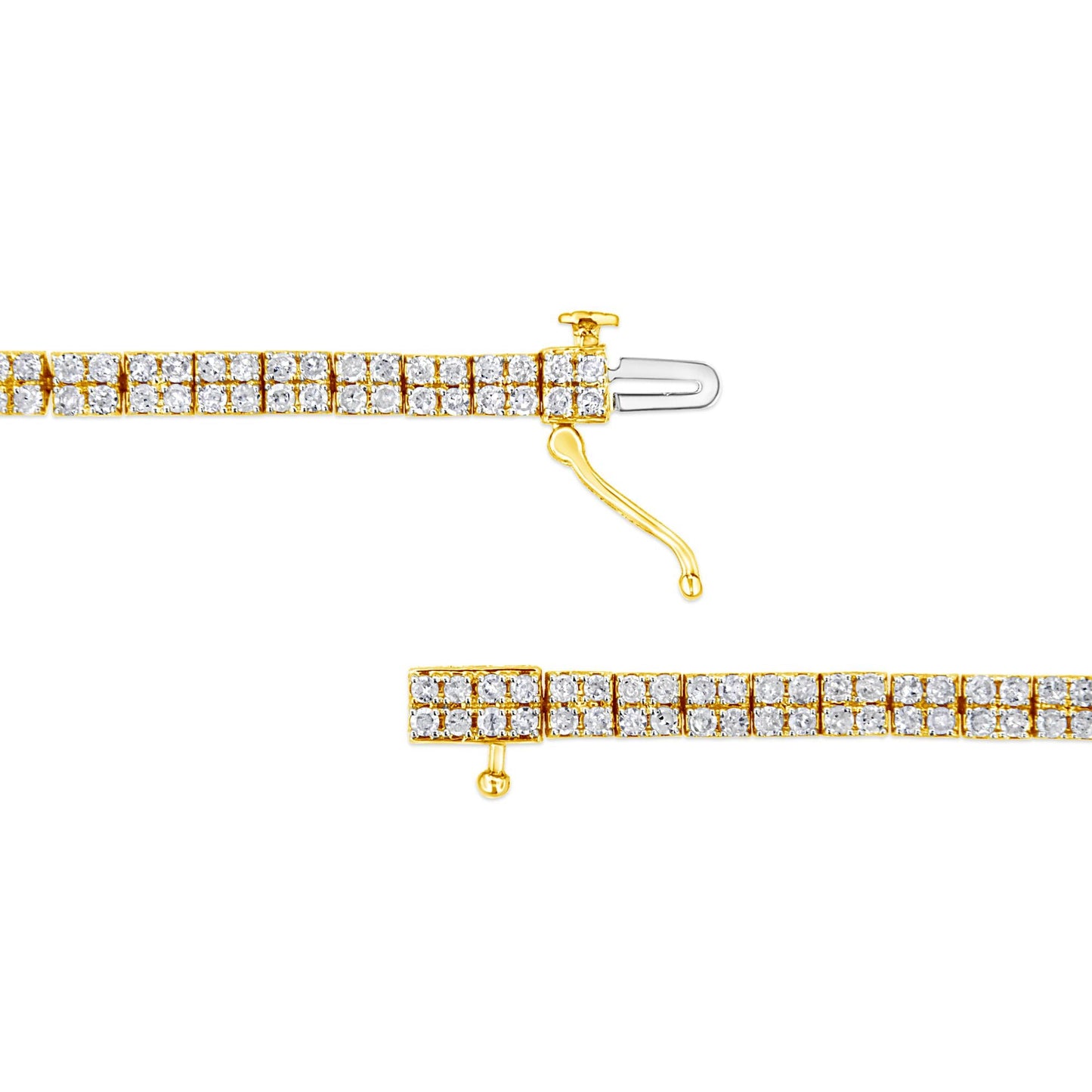 14K Yellow Gold Plated .925 Sterling Silver 3.0 Cttw Diamond Link Bracelet (K-L Color, I2-I3 Clarity) - 7.25" - Bijoux-NYC Direct