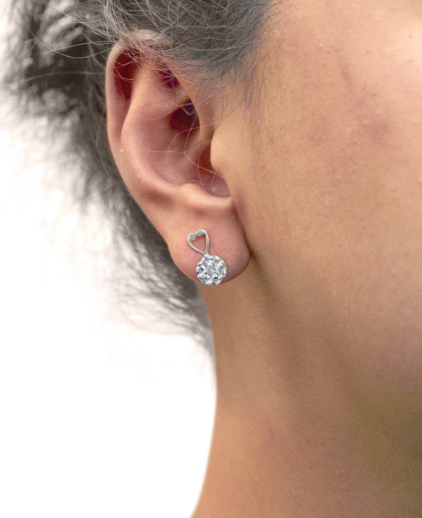14K White Gold 1 1/4 cttw Round Cut Diamond Earrings (H-I, I1-I2) - Bijoux-NYC Direct
