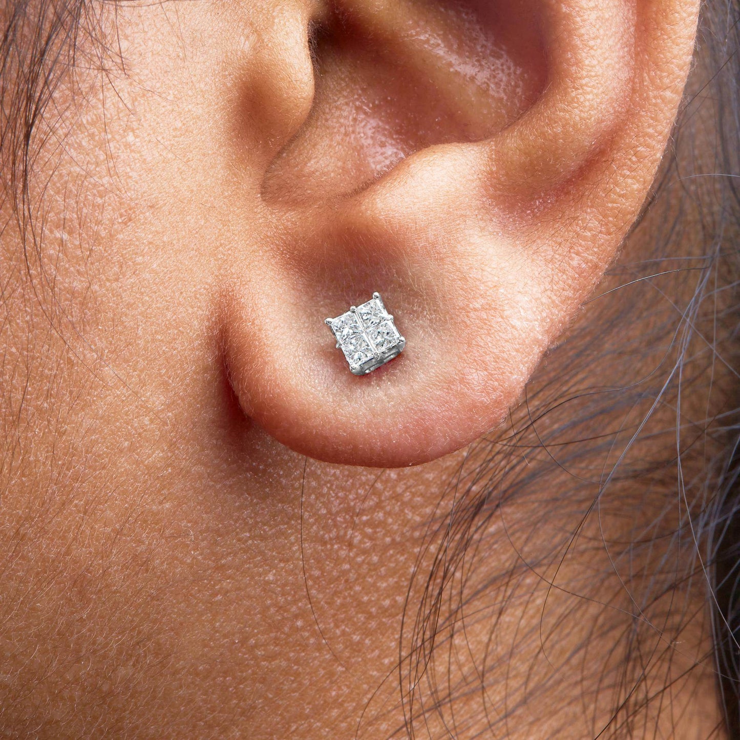 10KT White Gold Diamond Composite Stud Earring (1/4 cttw, H-I Color, I1-I2 Clarity) - Bijoux-NYC Direct