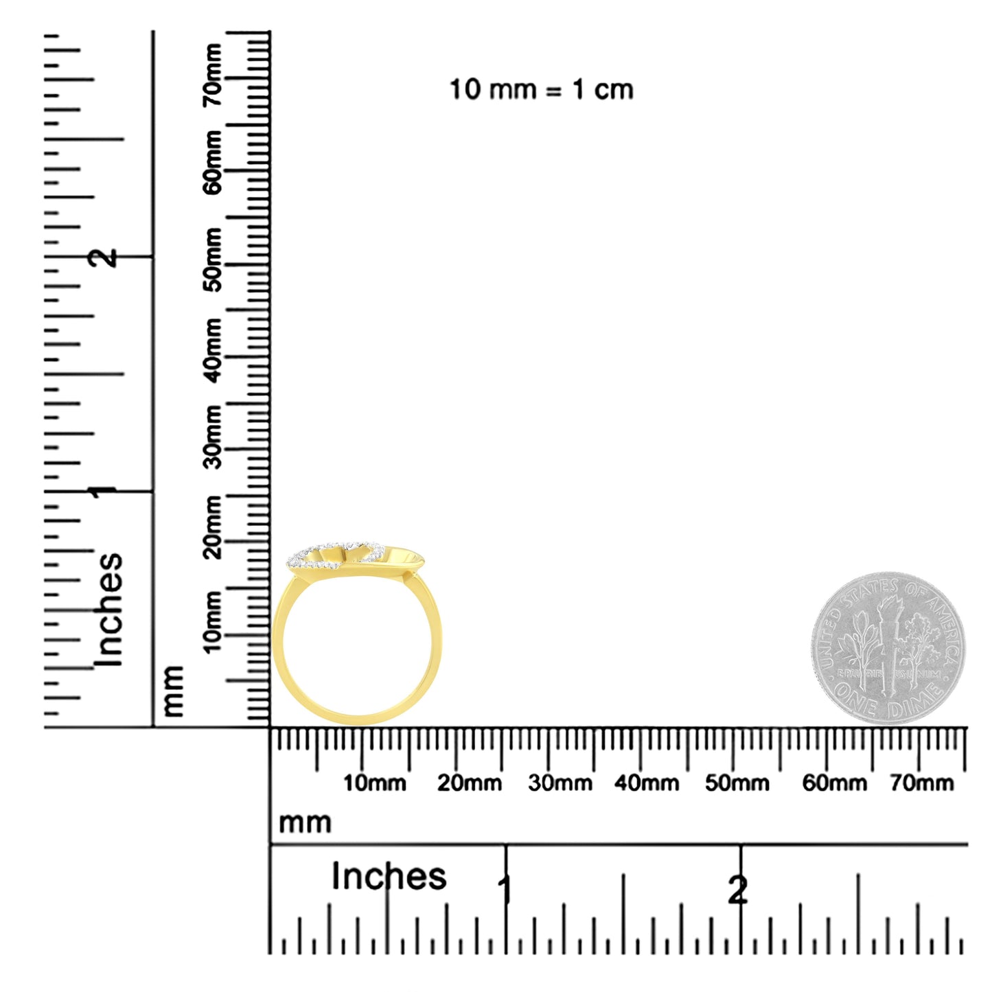 14KT Yellow Gold 1/10 ctw. Diamond Heart Shape Ring (K-L, I1-I2) - Bijoux-NYC Direct