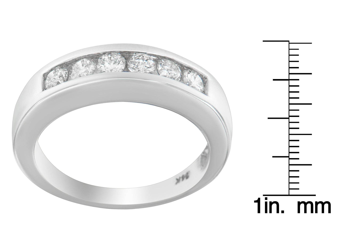 14K White Gold 3/4ct. TDW Diamond Channel Band Ring (H-I, I1-I2) - Bijoux-NYC Direct