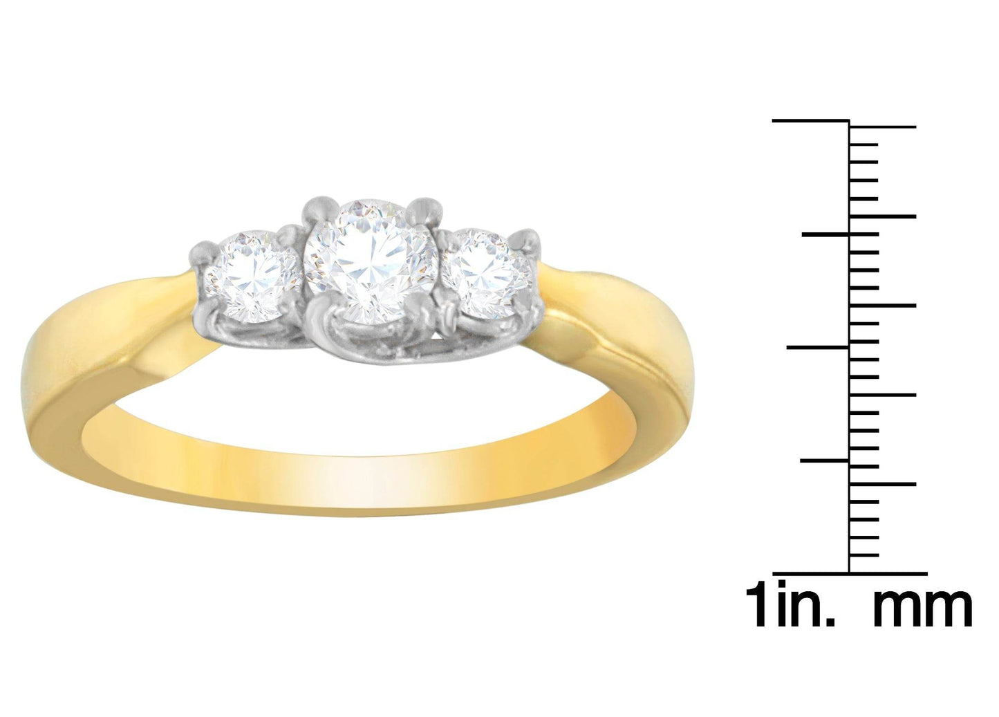 14K Two-Toned Gold 1/2 CTTW Round-cut Diamond Ring (G-H, SI1-SI2) - Bijoux-NYC Direct