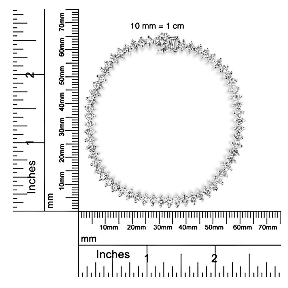 14K White Gold 5 1/2 Cttw Round Diamond 2-Prong Tennis Bracelet (H-I Color, SI2-I1 Clarity) - 7" - Bijoux-NYC Direct