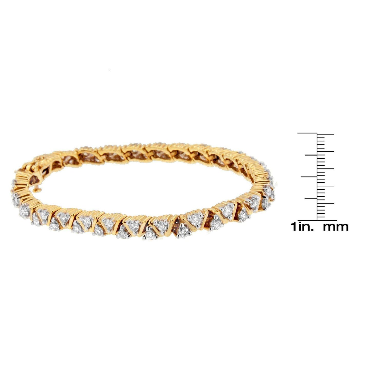14K Yellow Gold Round-Cut Diamond Bracelet (4.00 cttw, H-I Color, I1-I2 Clarity) - Bijoux-NYC Direct