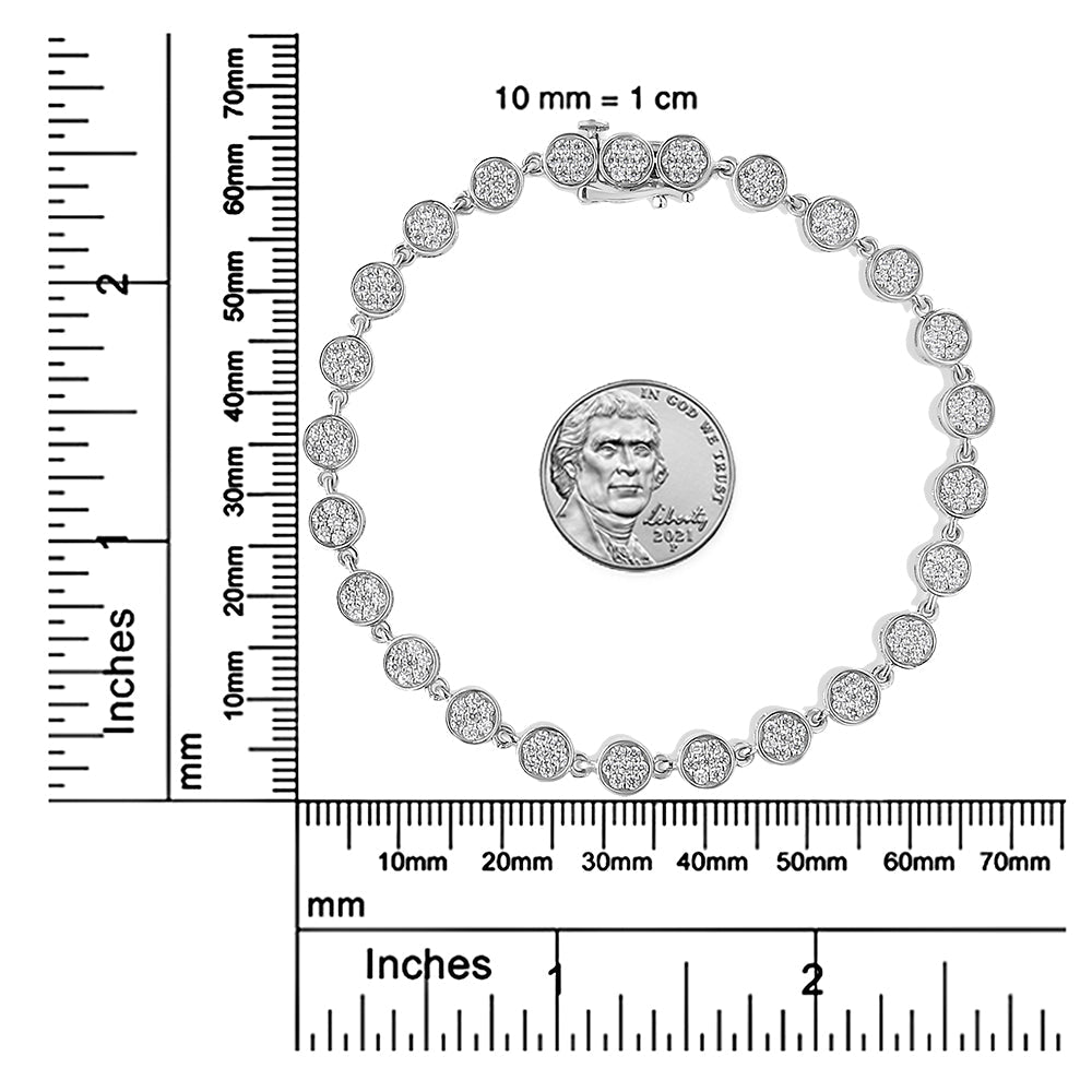 .925 Sterling Silver 2.0 Cttw Round Diamond Link Bracelet (G-H Color, I1-I2 Clarity) - 7.25" - Bijoux-NYC Direct